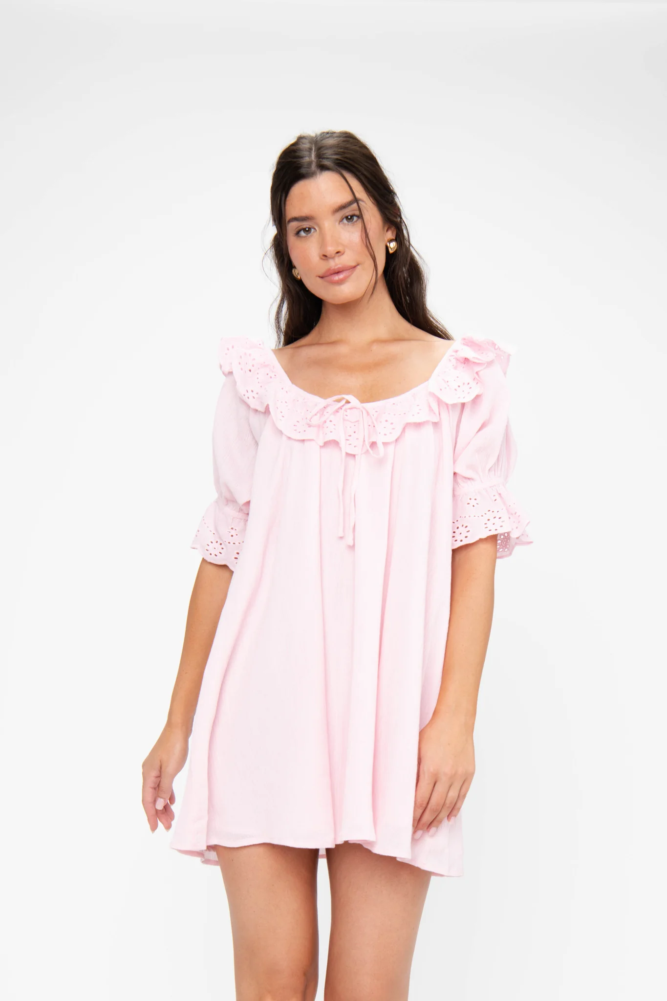Toulouse Dress ~ Pink Eyelet - Image 3