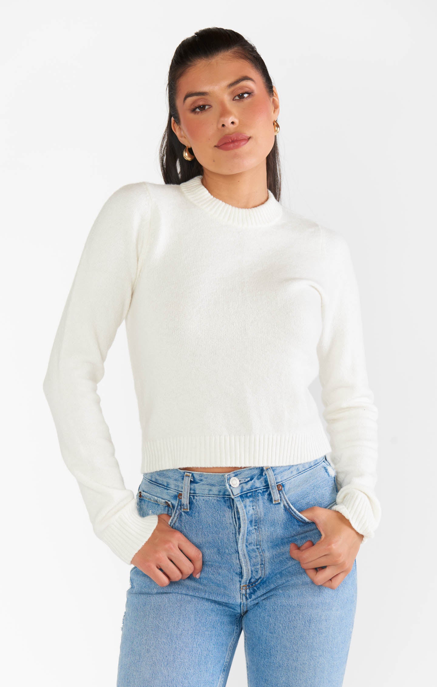Tuck in Sweater ~ Cream Knit - Image 6