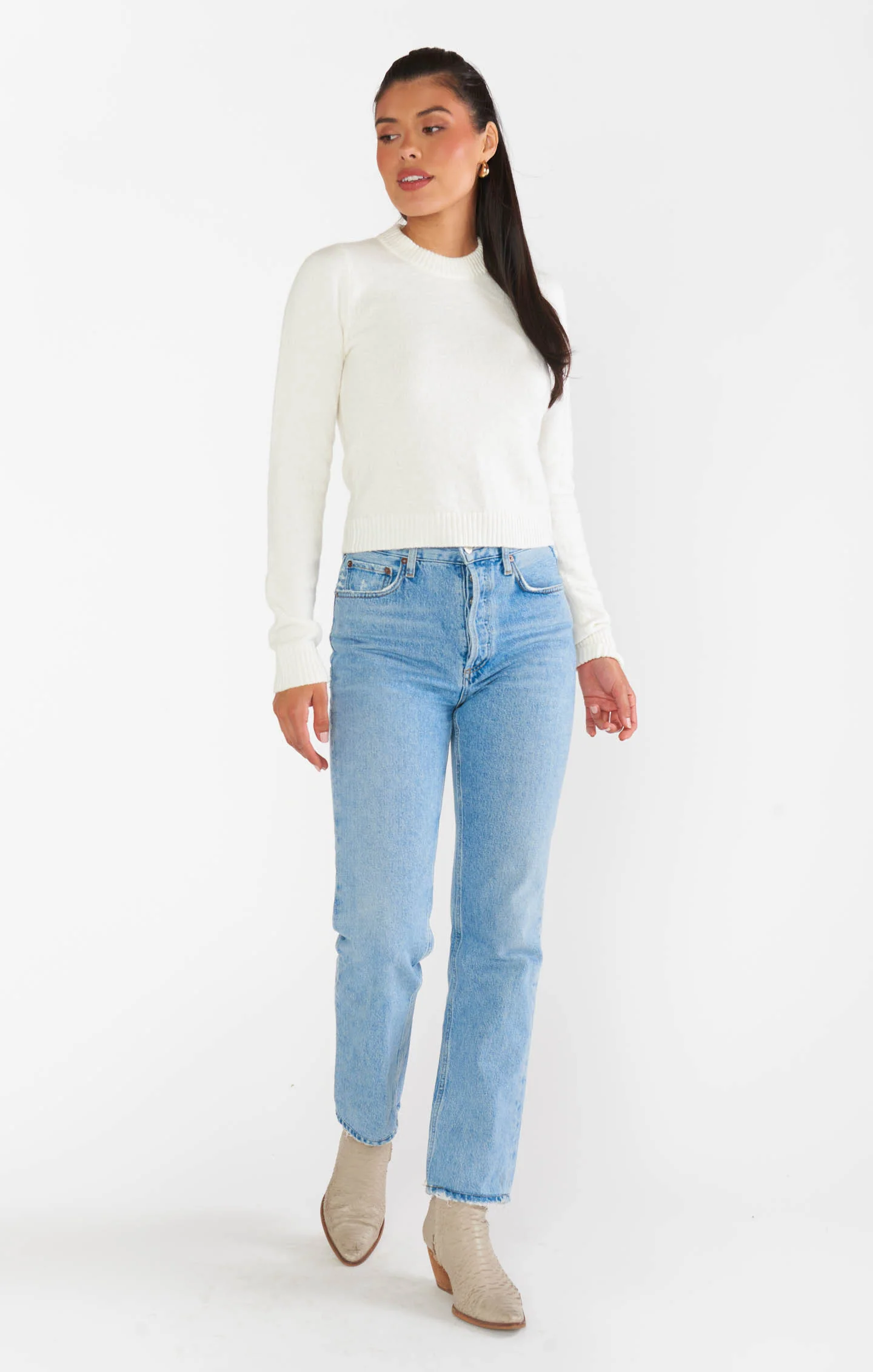 Tuck in Sweater ~ Cream Knit - Image 9