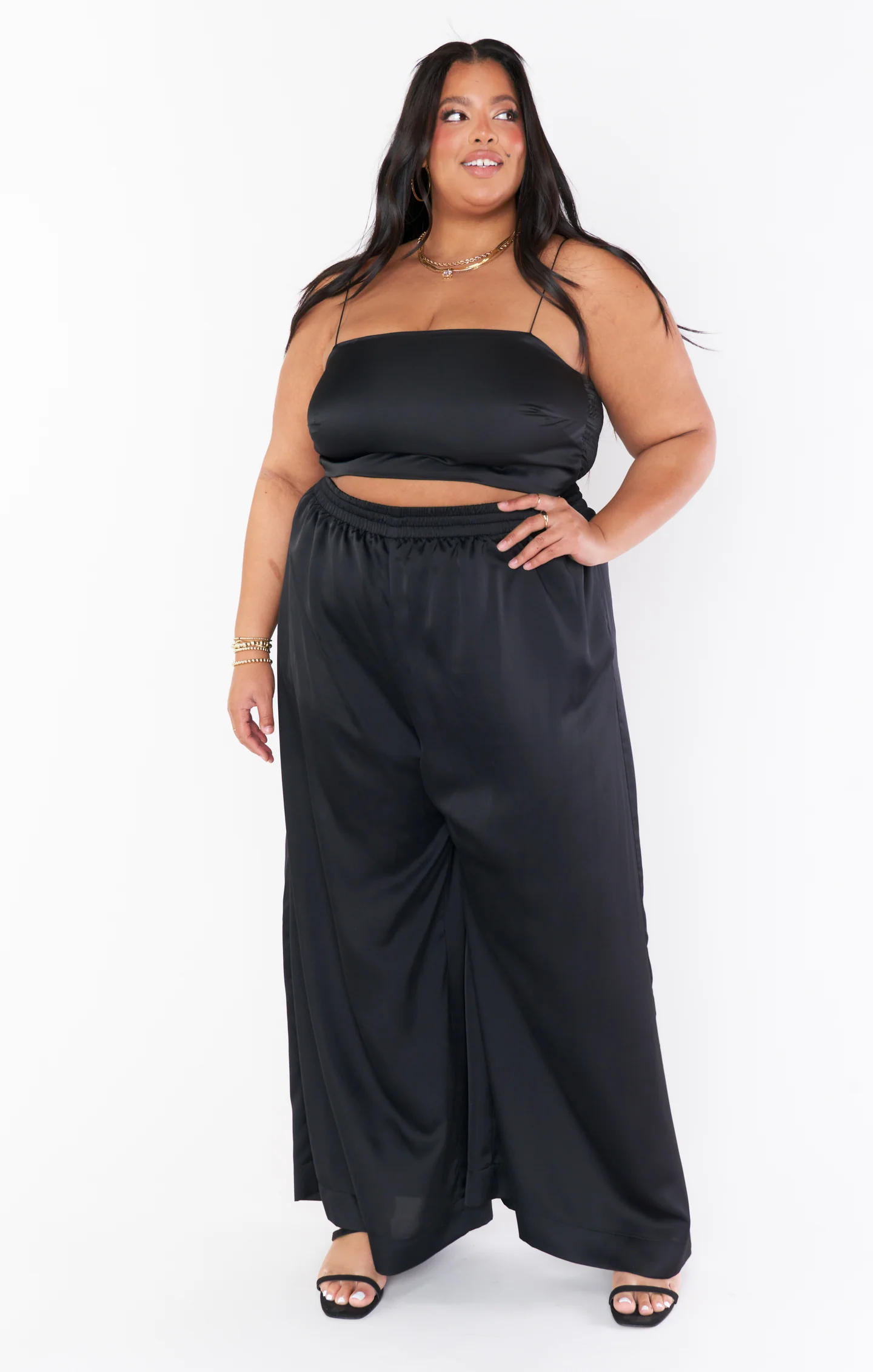 Tucker Top ~ Black Luxe Satin - Image 4