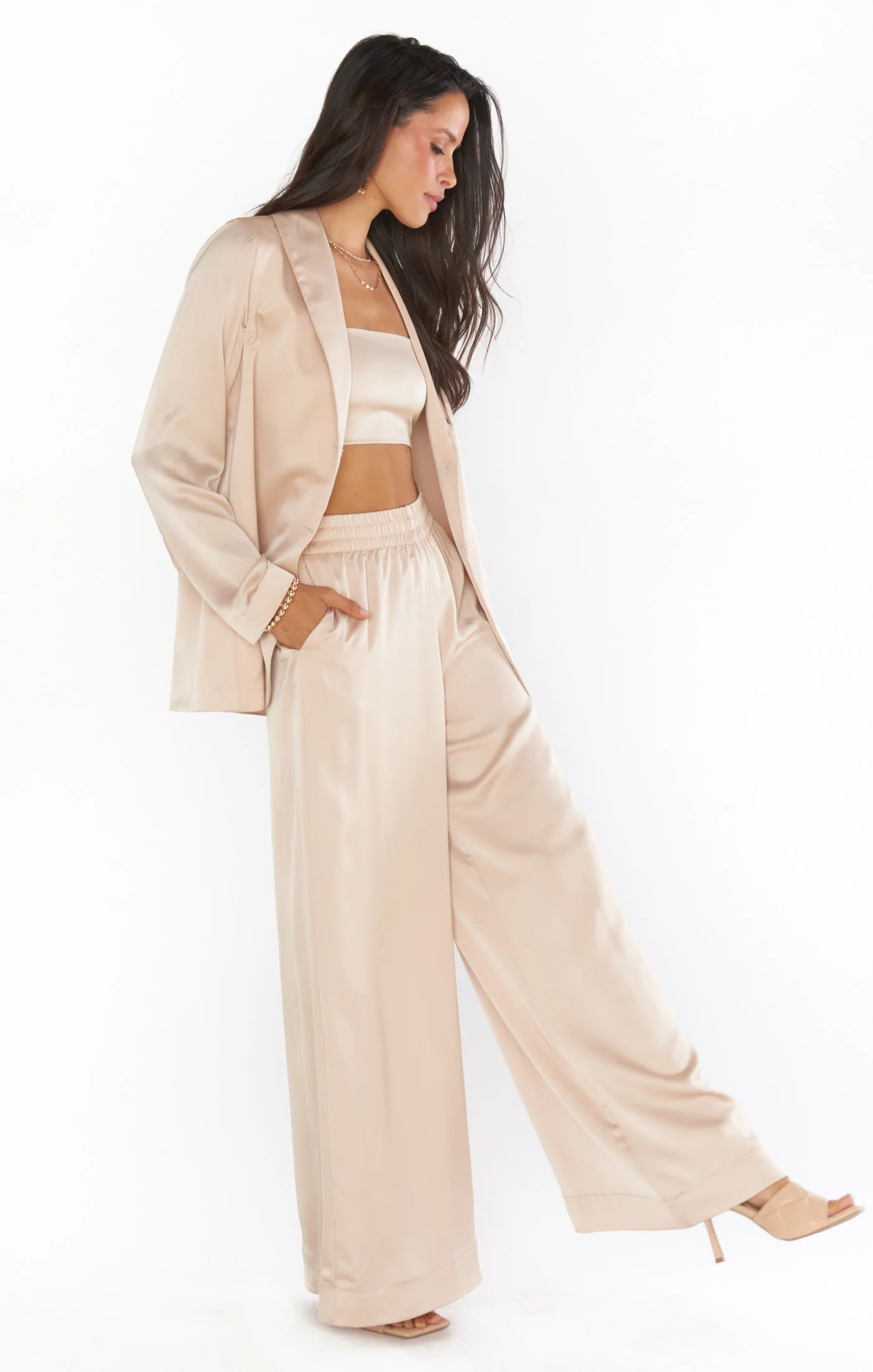 Tucker Top ~ Champagne Luxe Satin - Image 5