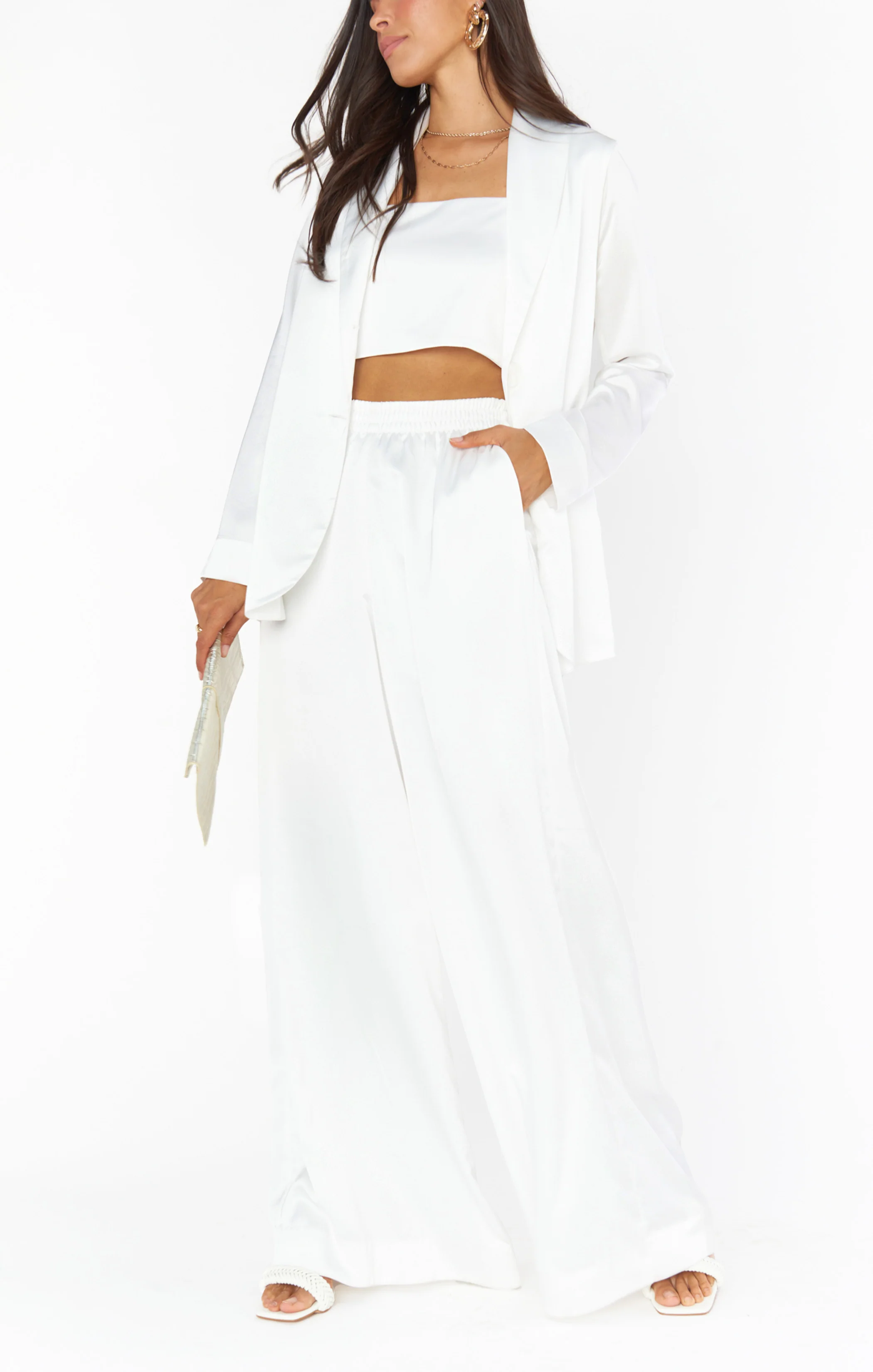 Tucker Top ~ Ivory Luxe Satin - Image 4