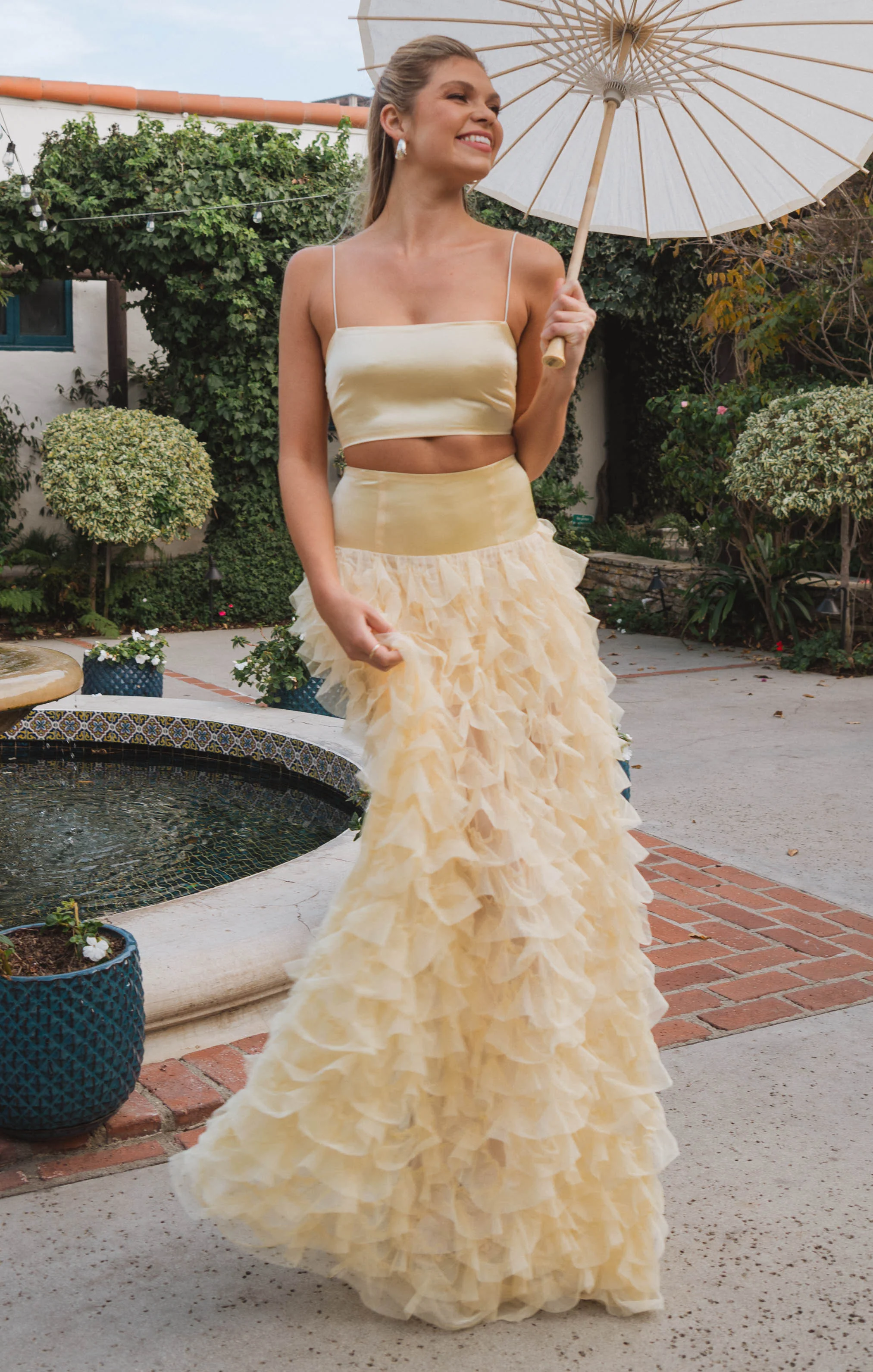 Tucker Top ~ Pale Yellow Luxe Satin - Image 3