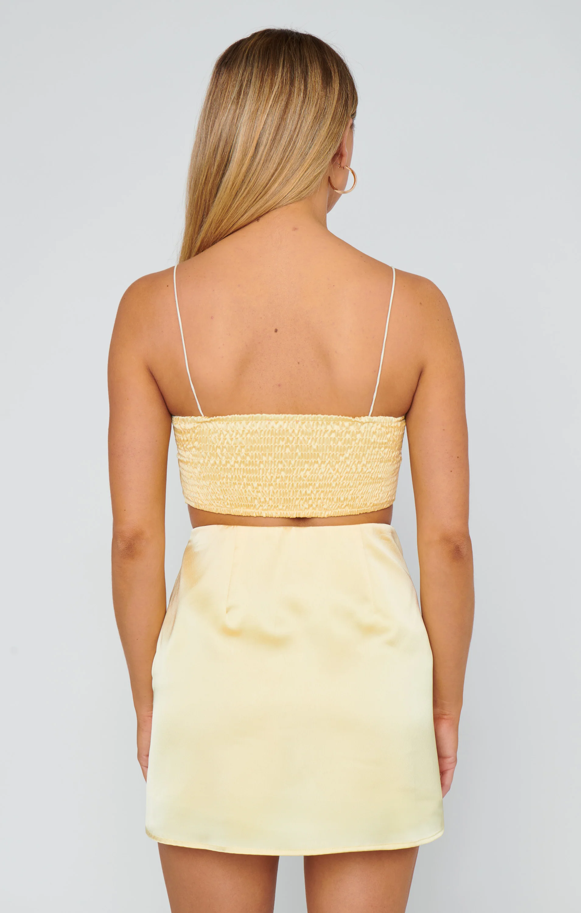 Tucker Top ~ Pale Yellow Luxe Satin - Image 5