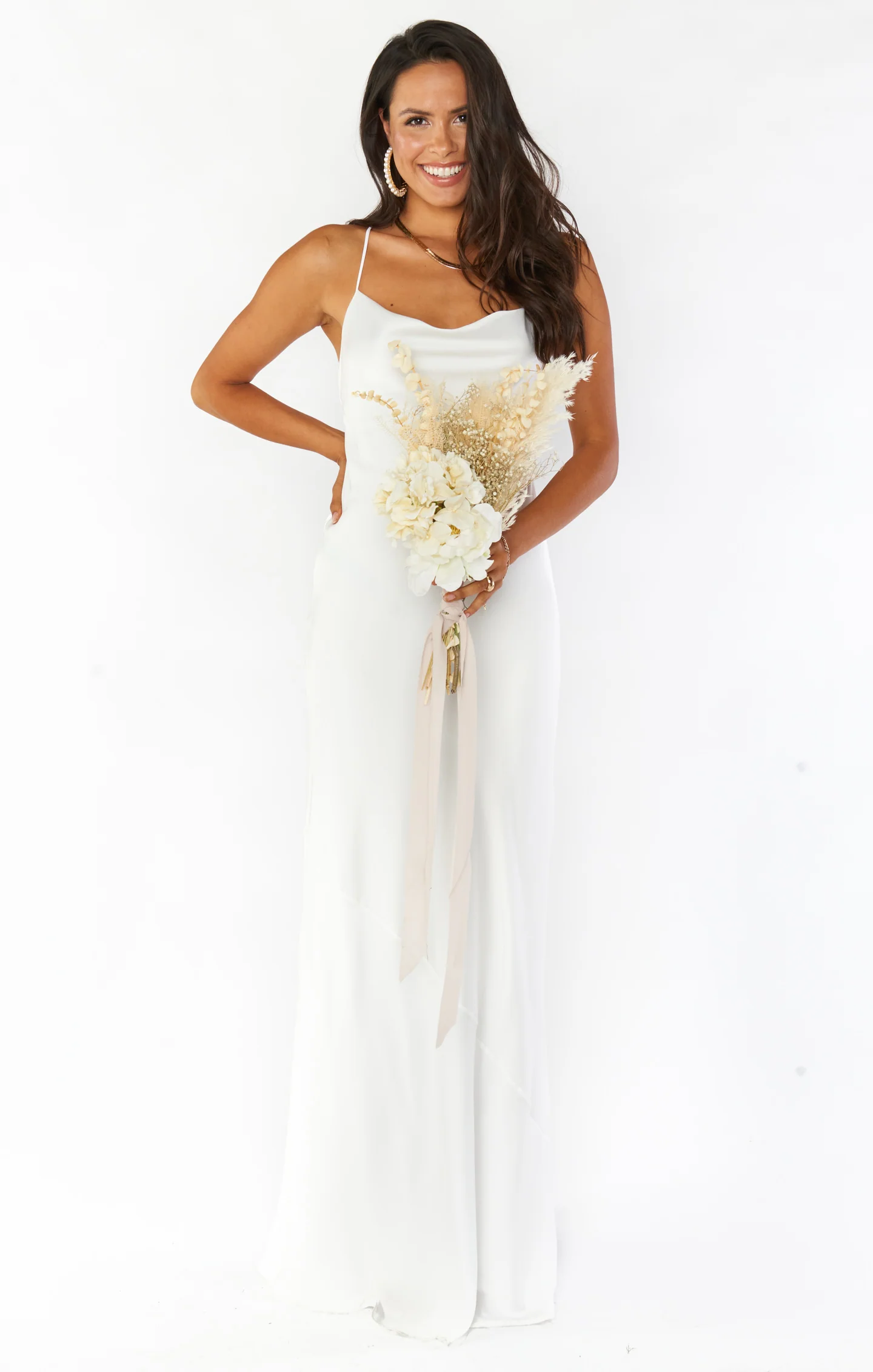 Tuscany Maxi Slip Dress ~ Ivory Luxe Satin - Image 4
