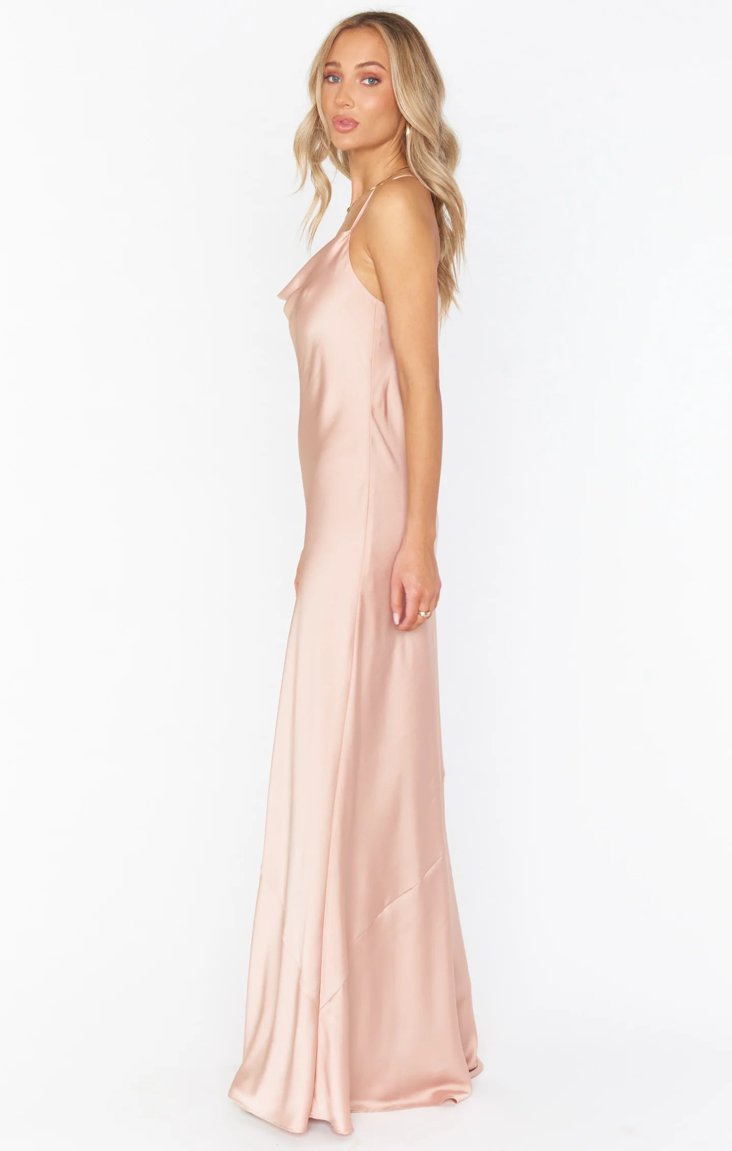 Tuscany Maxi Slip Dress ~ Rose Gold Luxe Satin - Image 5