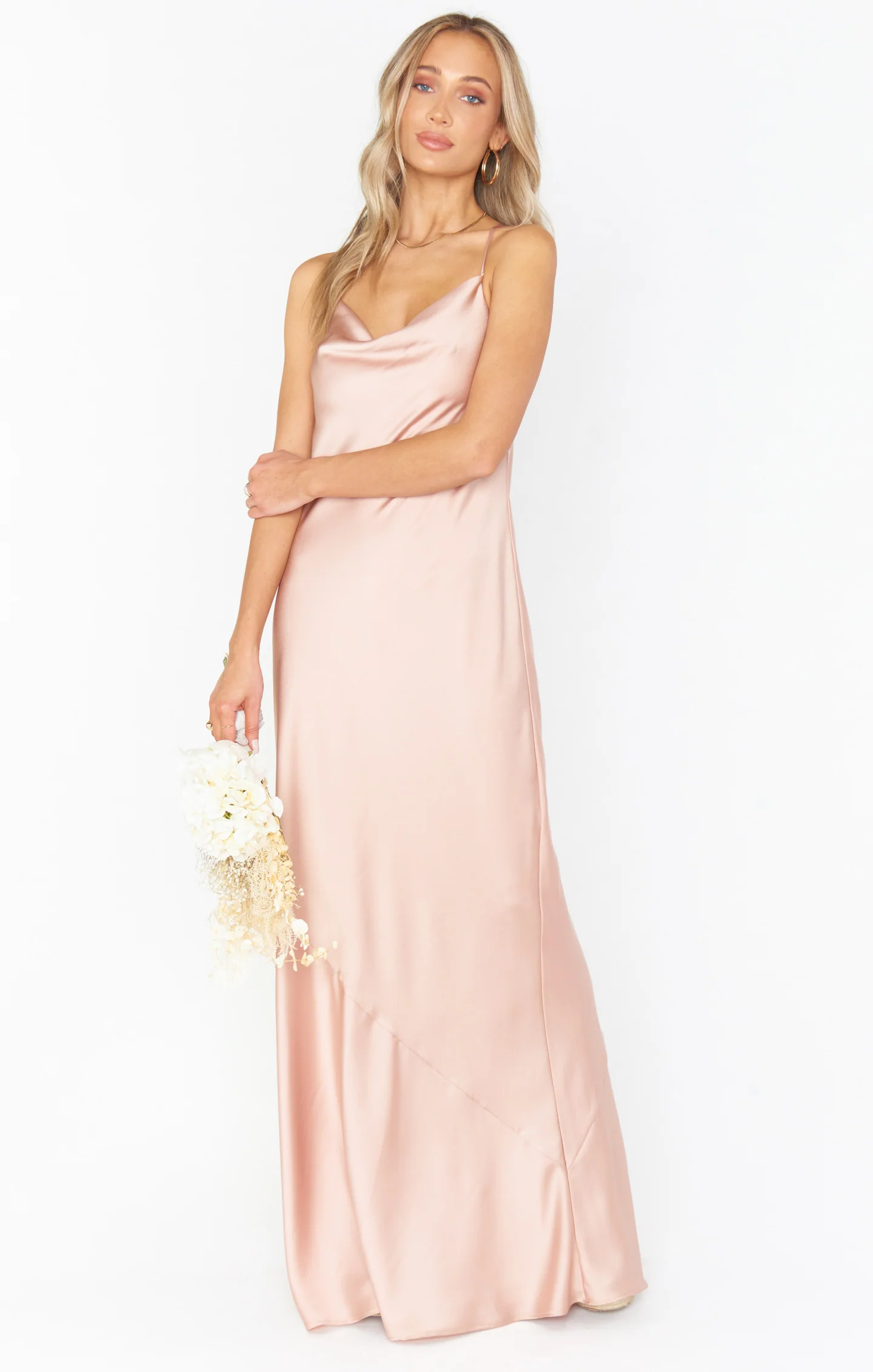 Tuscany Maxi Slip Dress ~ Rose Gold Luxe Satin - Image 9