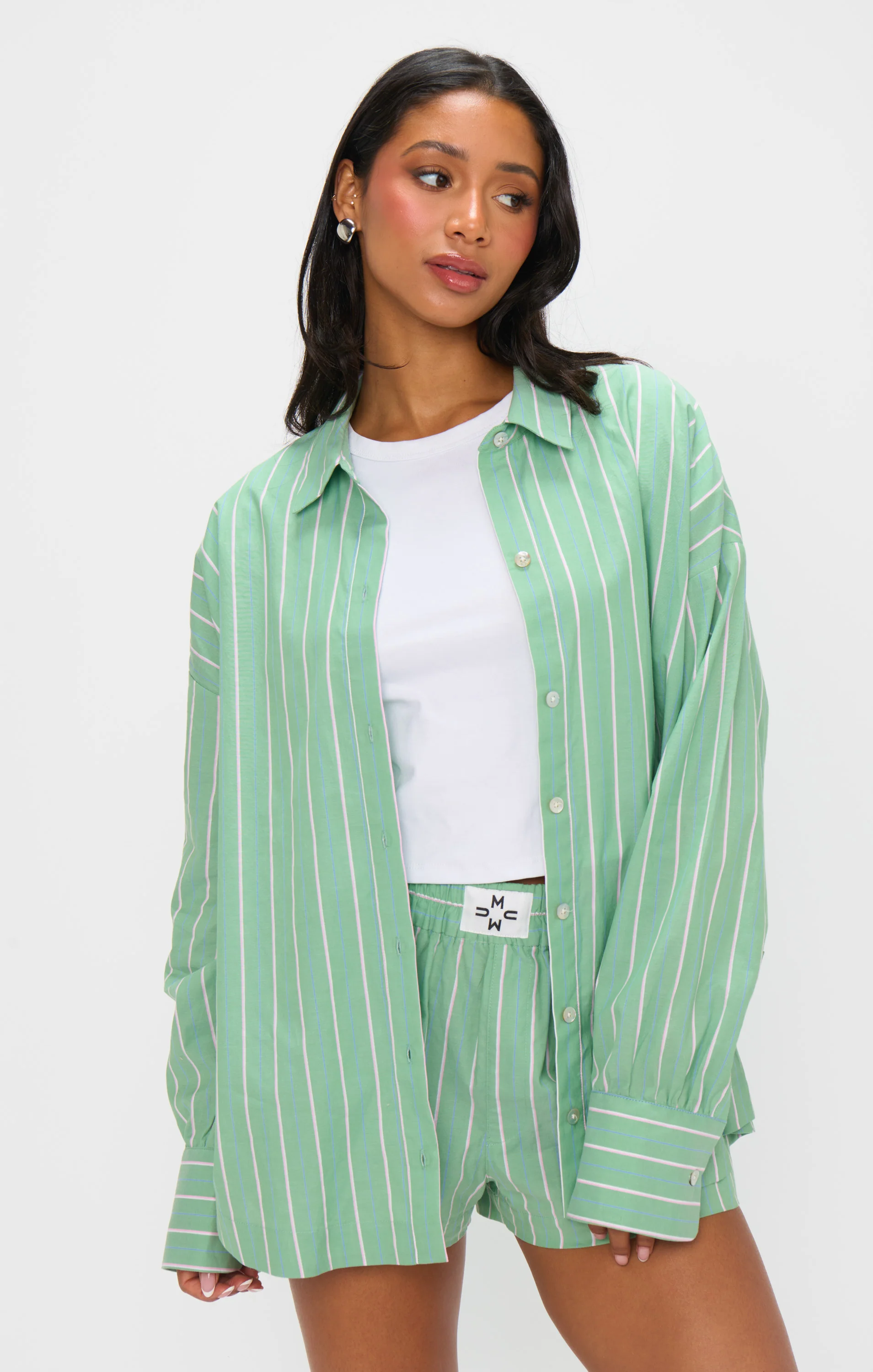 Tyler Button Down ~ Pistachio Stripe - Image 3