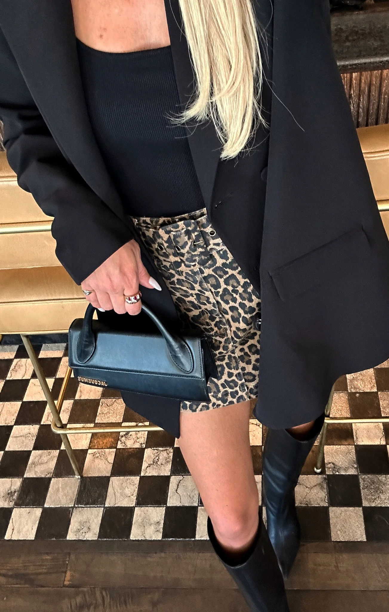 Tyra Belted Zip Skirt ~ Leopard Latte Denim - Image 9