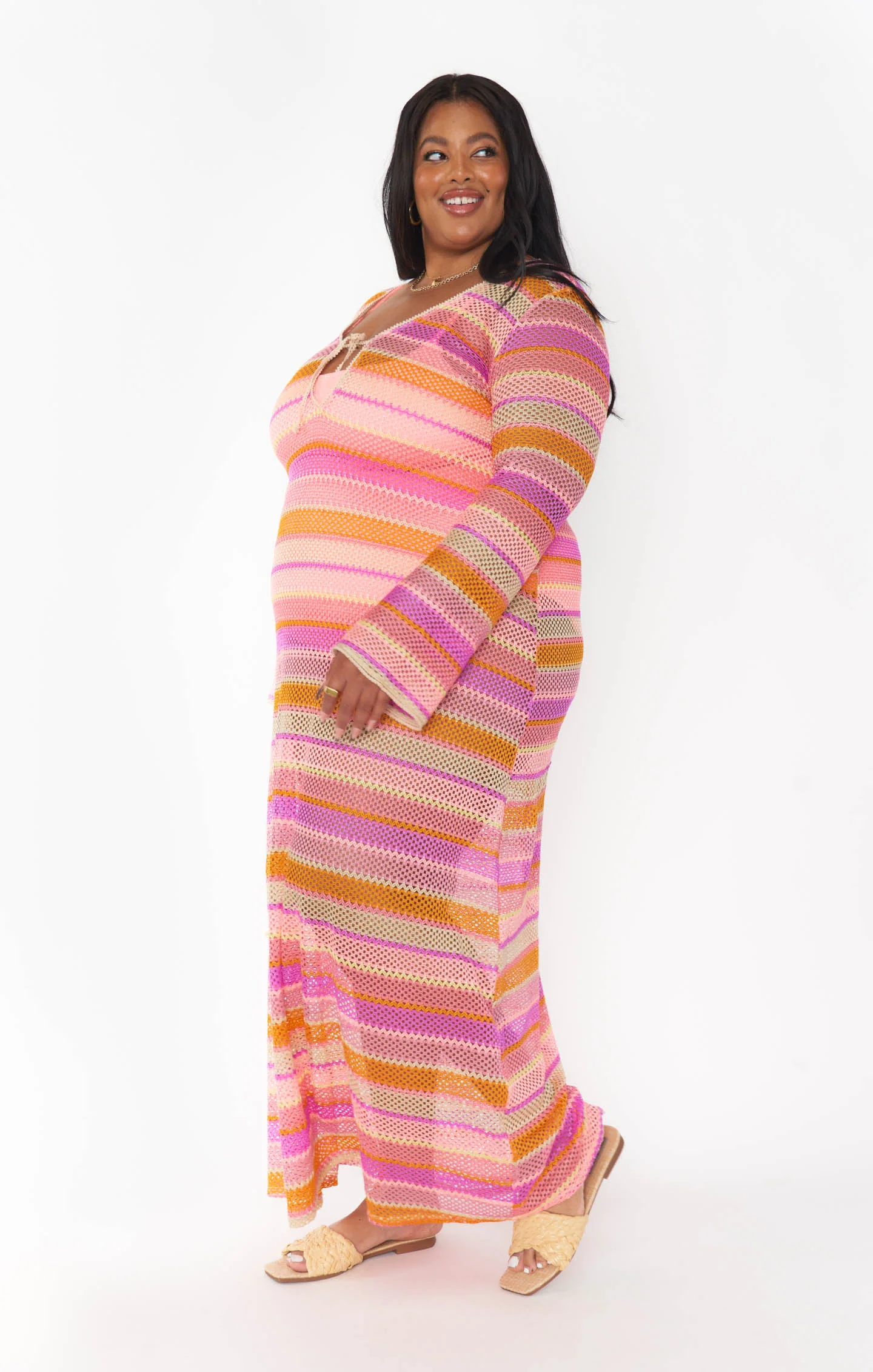 Vacay Coverup ~ Melon Mixed Crochet - Image 13
