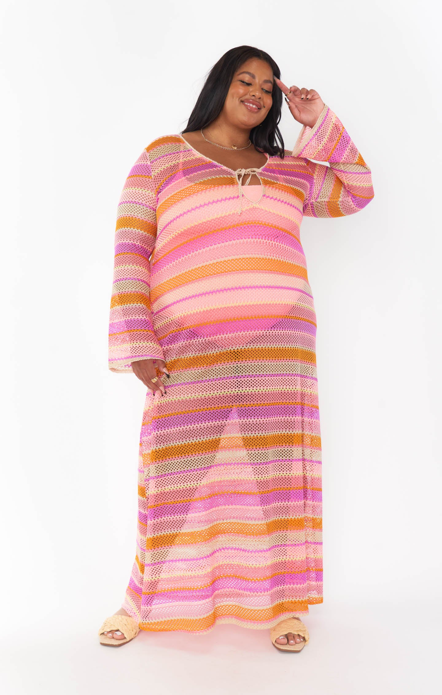 Vacay Coverup ~ Melon Mixed Crochet - Image 6