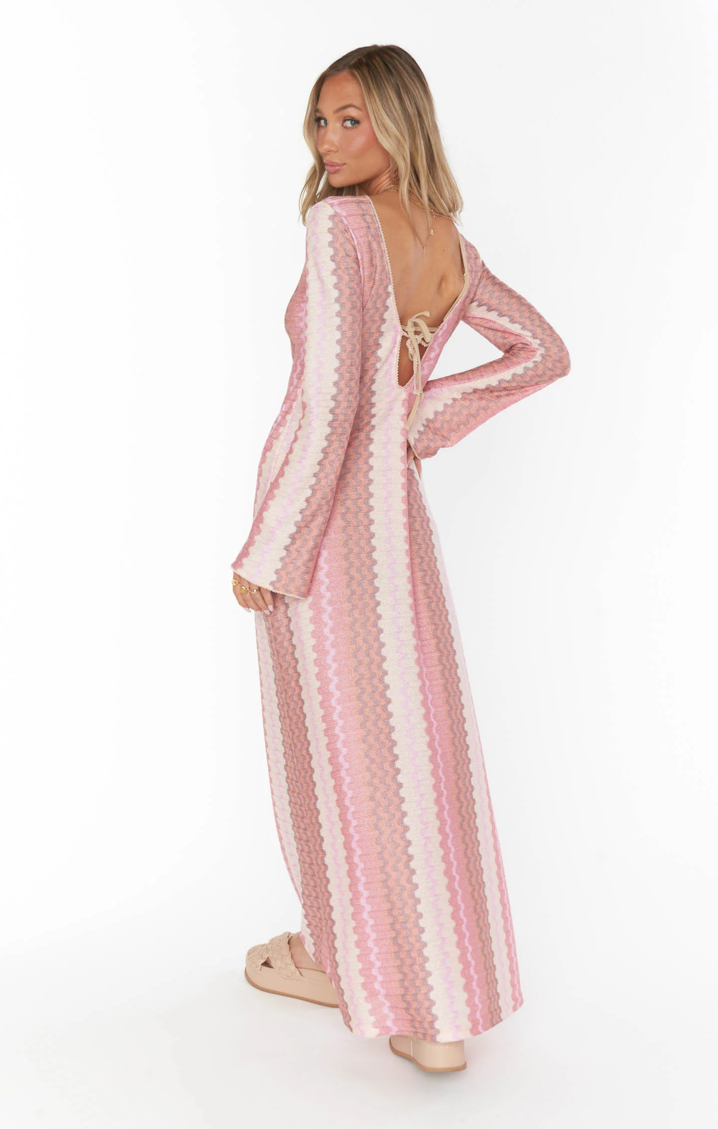 Vacay Coverup ~ Pink Groovy Knit - Image 10