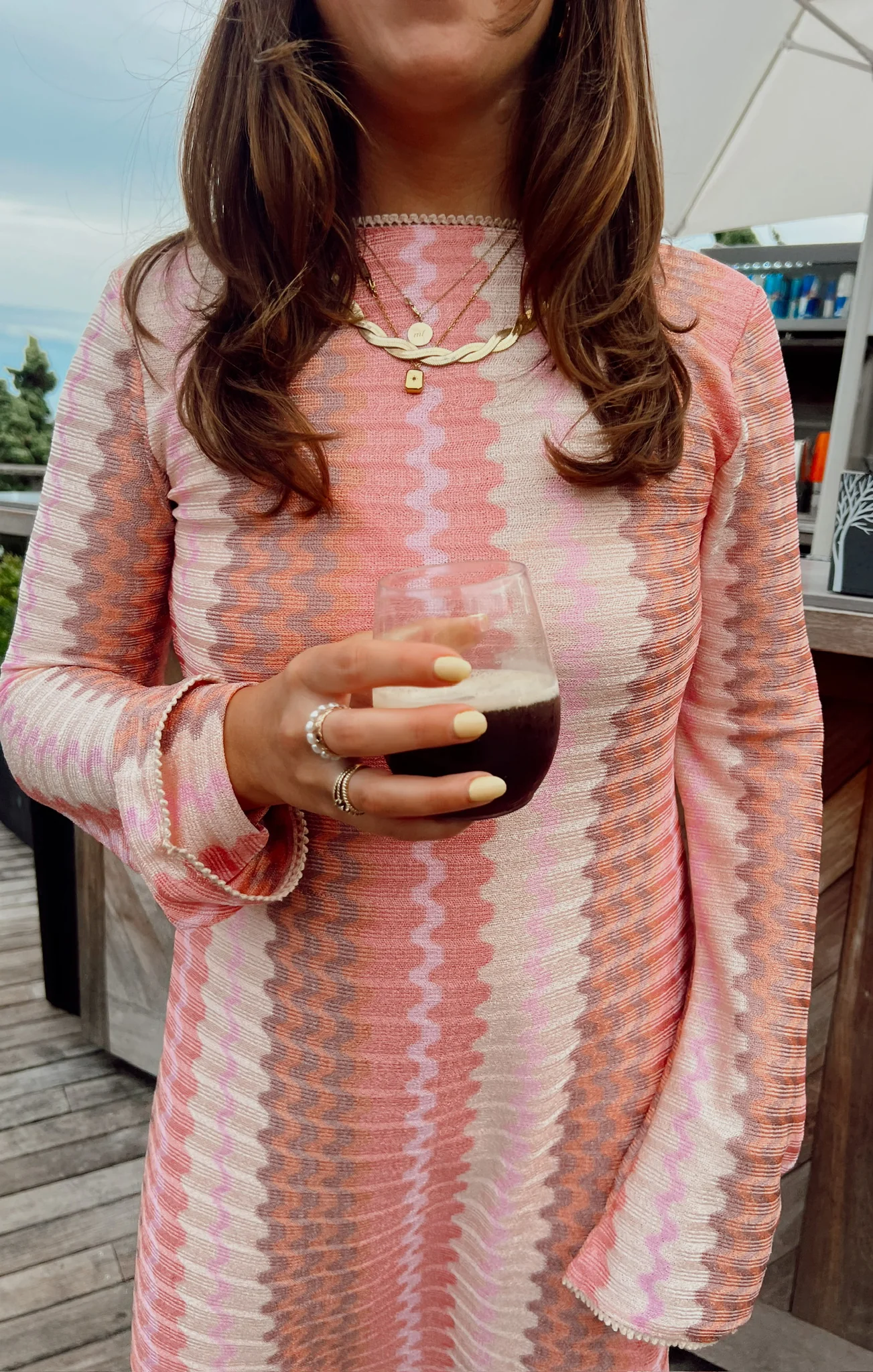 Vacay Coverup ~ Pink Groovy Knit - Image 2