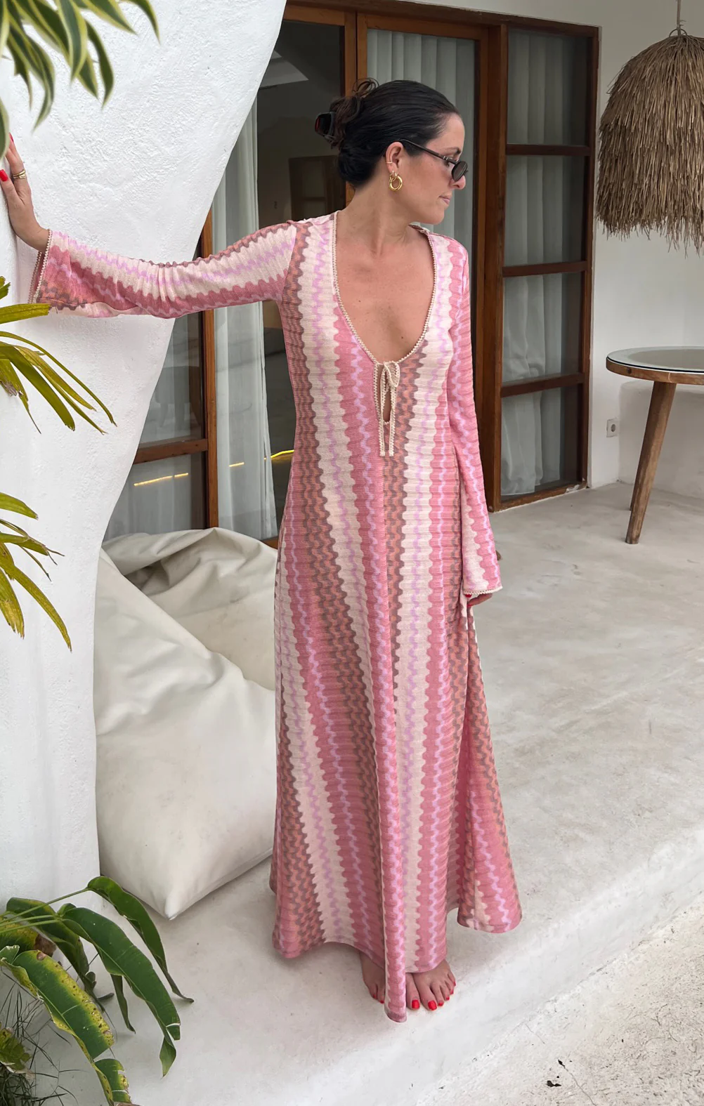 Vacay Coverup ~ Pink Groovy Knit - Image 3