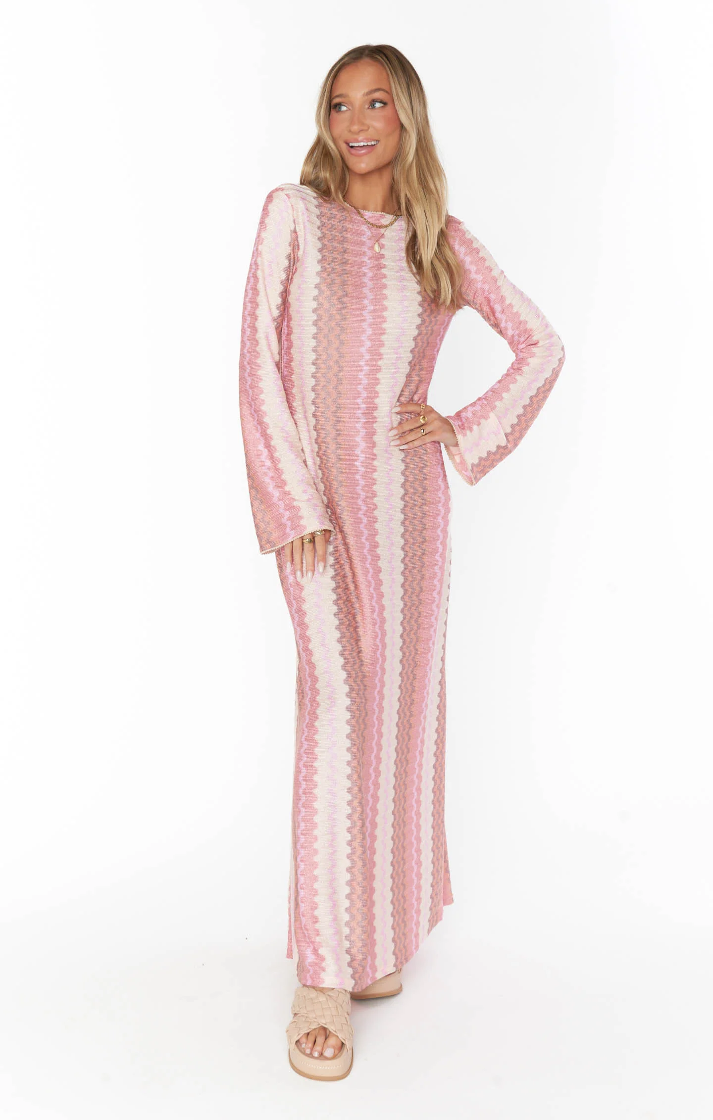 Vacay Coverup ~ Pink Groovy Knit - Image 6