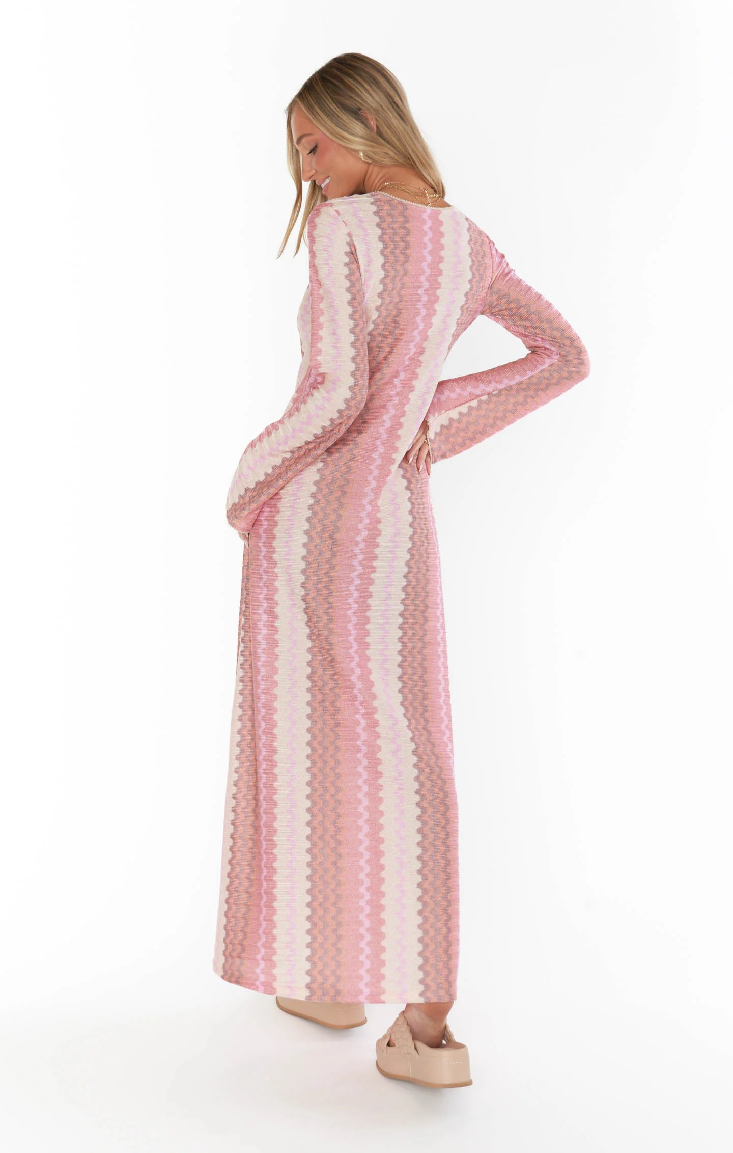 Vacay Coverup ~ Pink Groovy Knit - Image 9