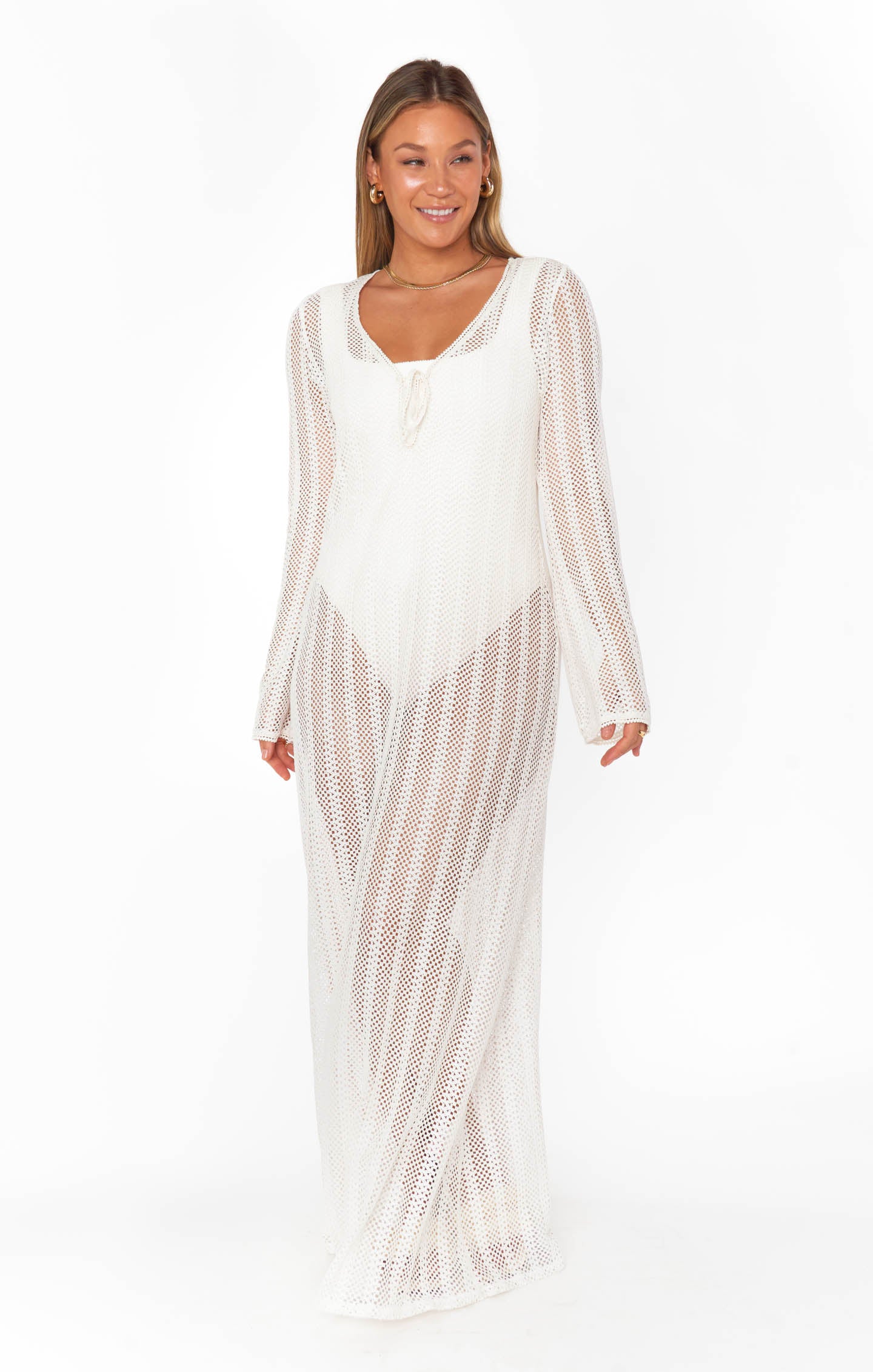 Vacay Coverup ~ White Crochet - Image 7