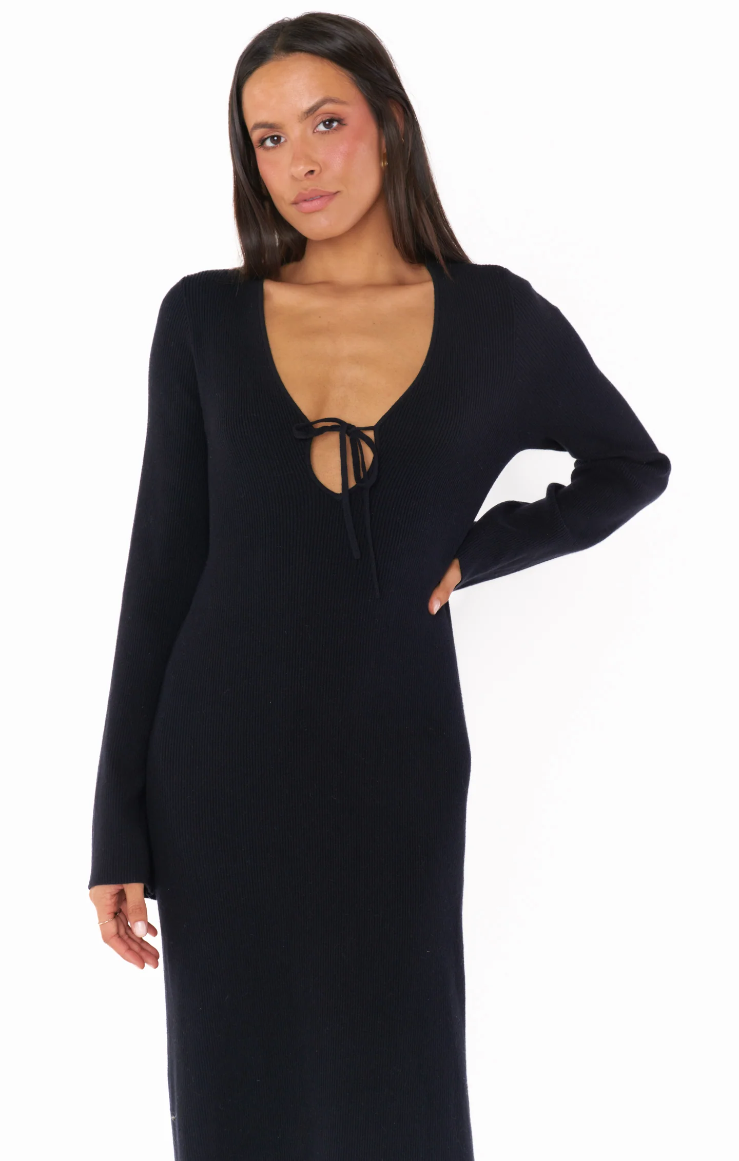 Vacay Maxi Dress ~ Black Rib Knit - Image 3
