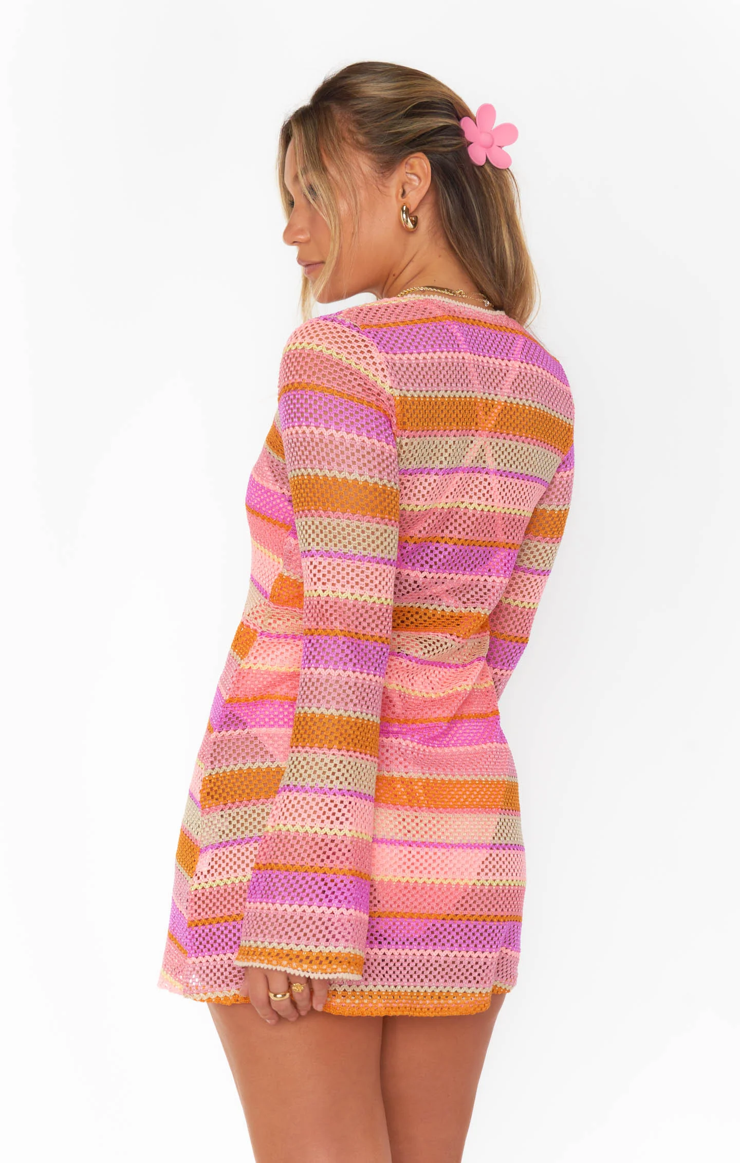 Vacay Mini Coverup ~ Melon Mixed Crochet - Image 7