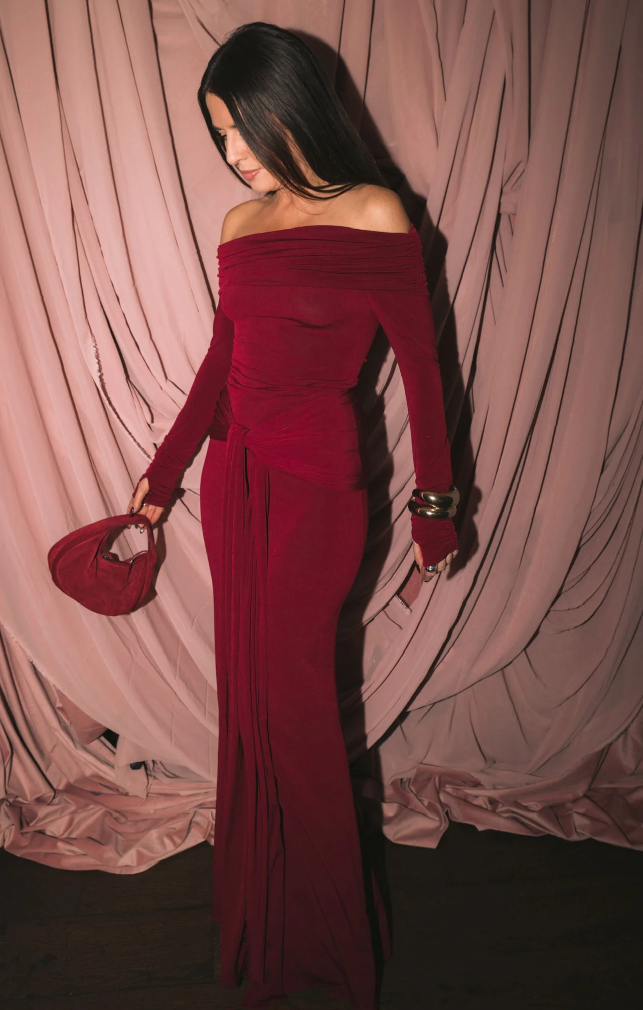 Vanessa Maxi Dress ~ Cabernet Red - Image 2