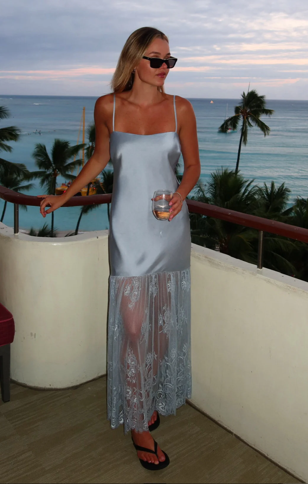 Vanity Dress ~ Steel Blue Luxe Satin - Image 6