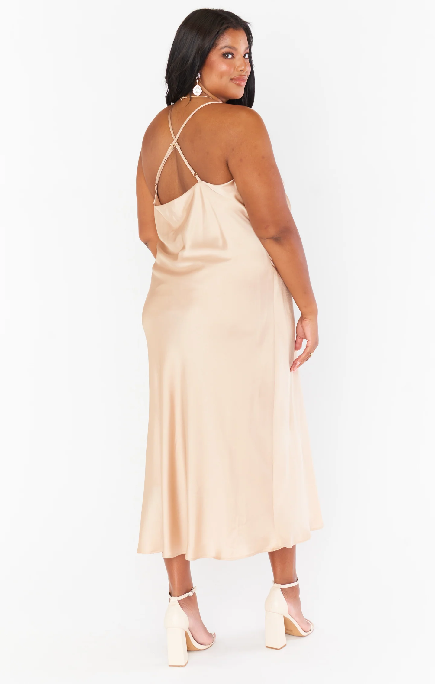 Verona Cowl Dress ~ Champagne Luxe Satin - Image 6