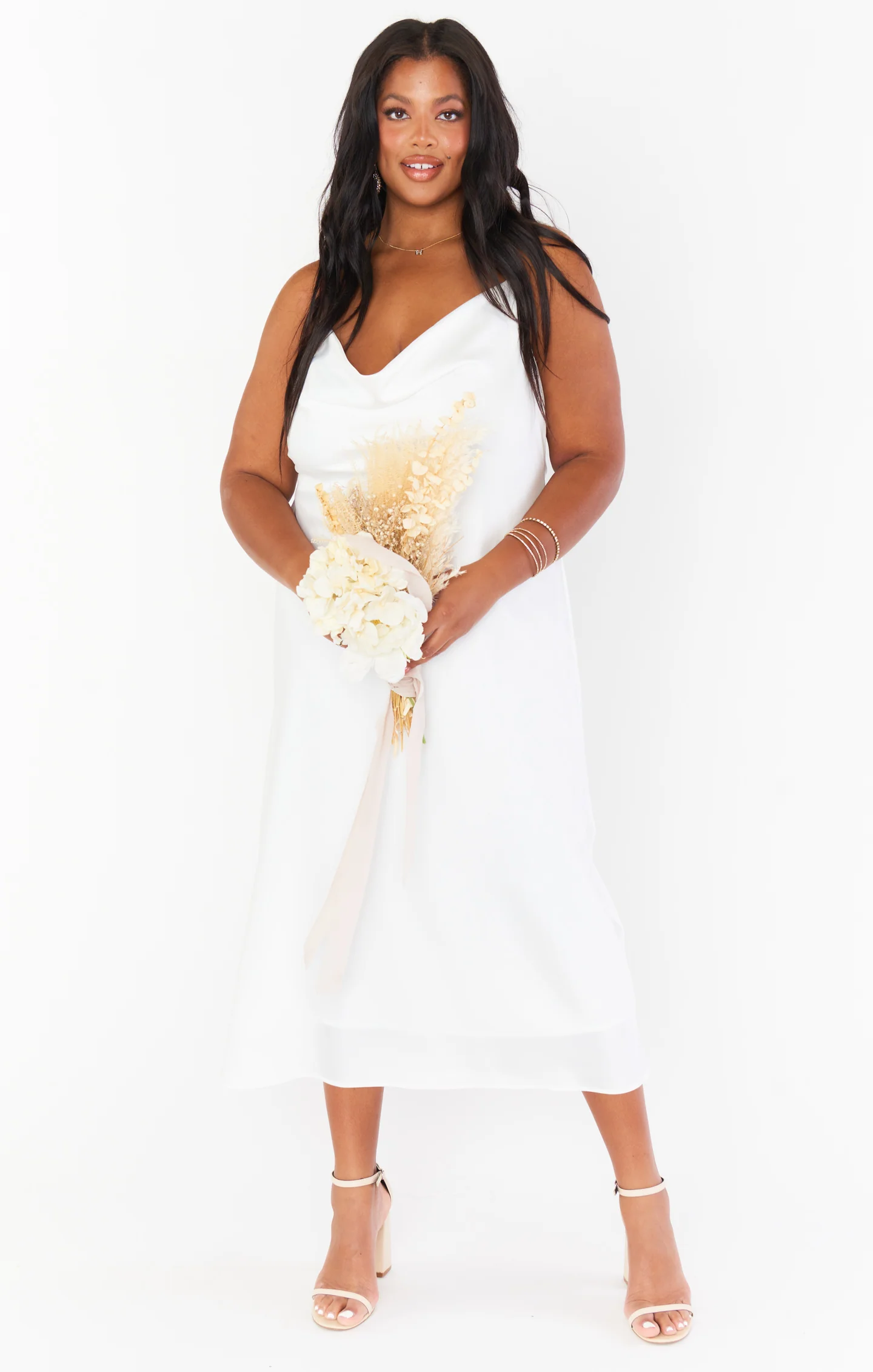Verona Cowl Dress ~ Ivory Luxe Satin - Image 15