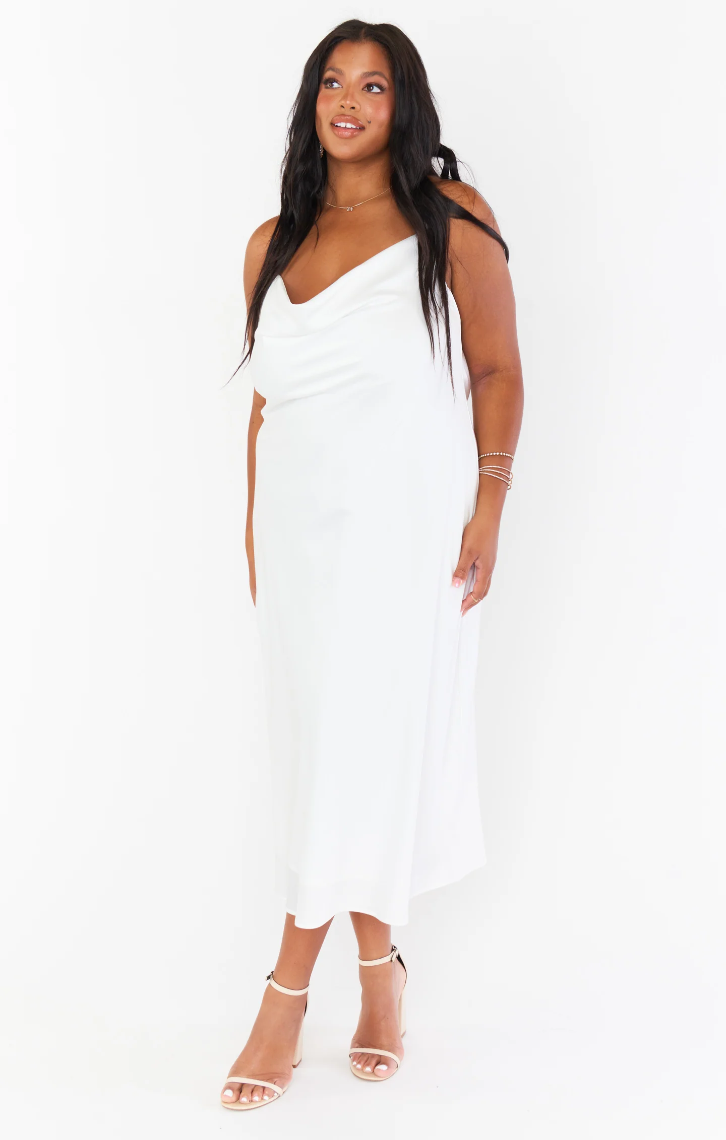 Verona Cowl Dress ~ Ivory Luxe Satin - Image 16