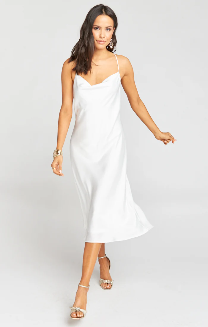 Verona Cowl Dress ~ Ivory Luxe Satin - Image 3