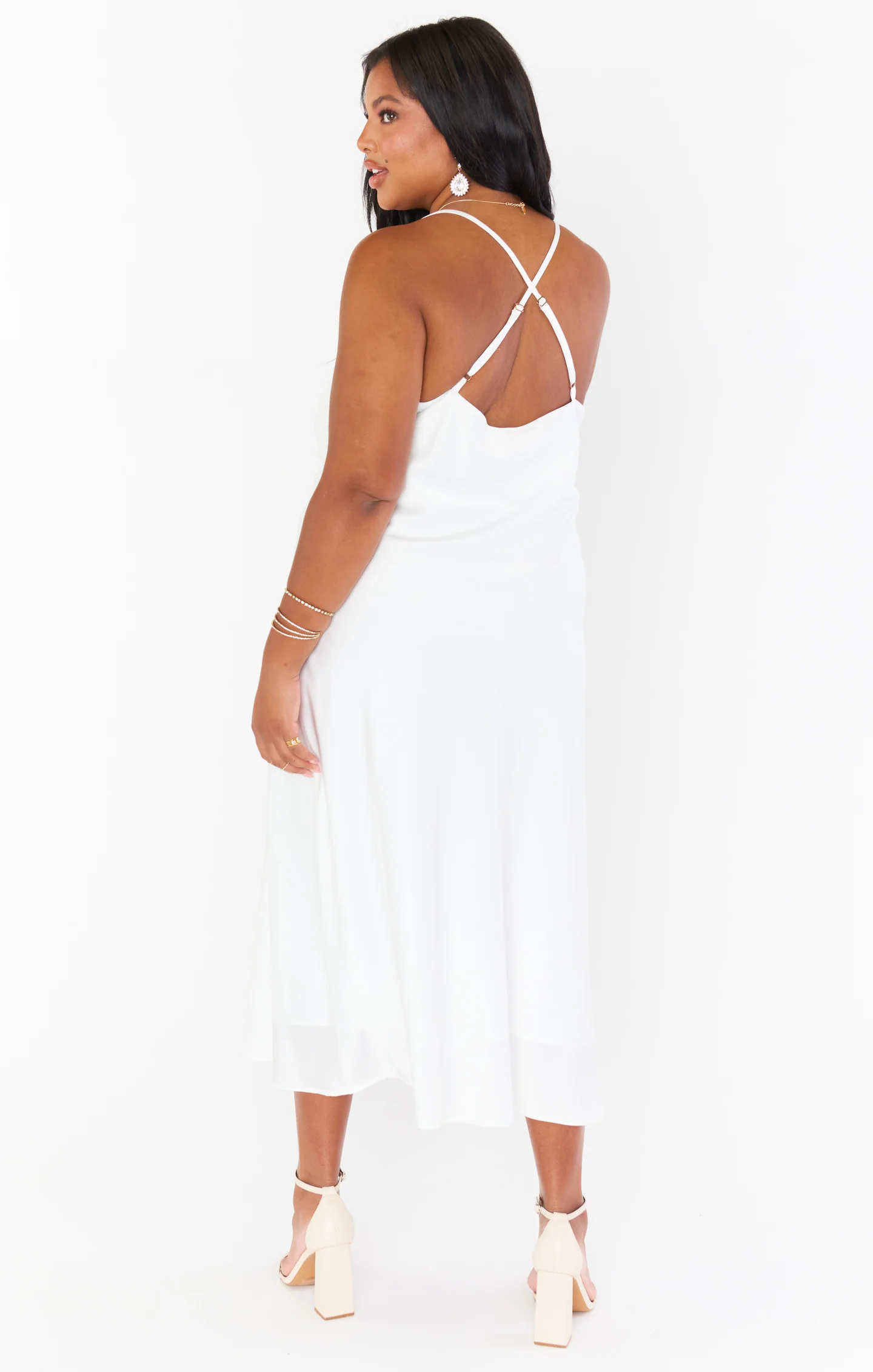Verona Cowl Dress ~ Ivory Luxe Satin - Image 8