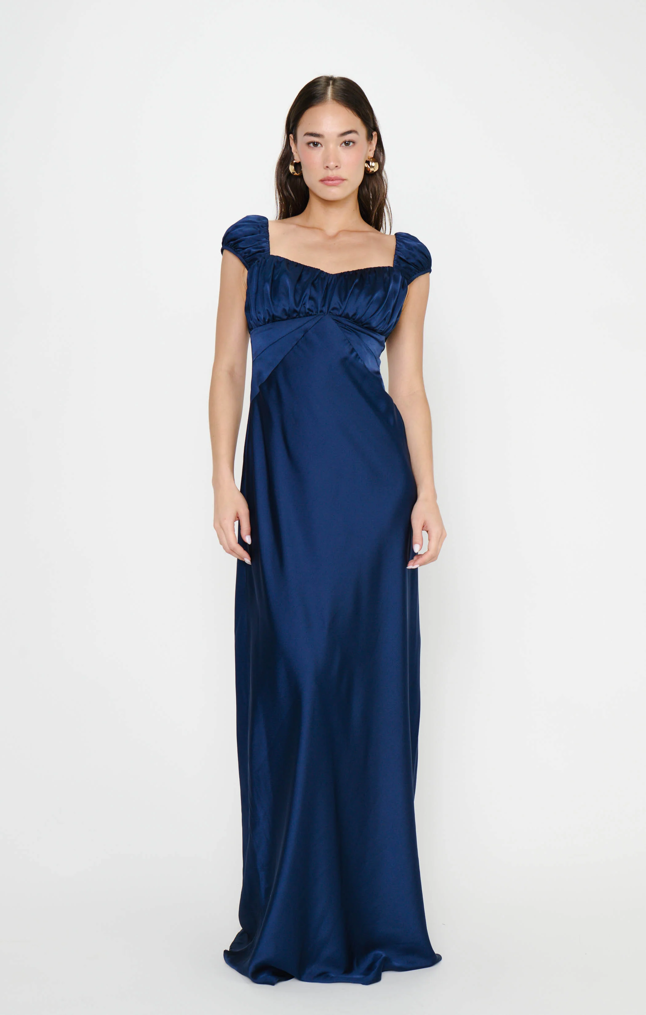 Veronica Maxi Dress ~ Midnight Navy Luxe Satin - Image 2