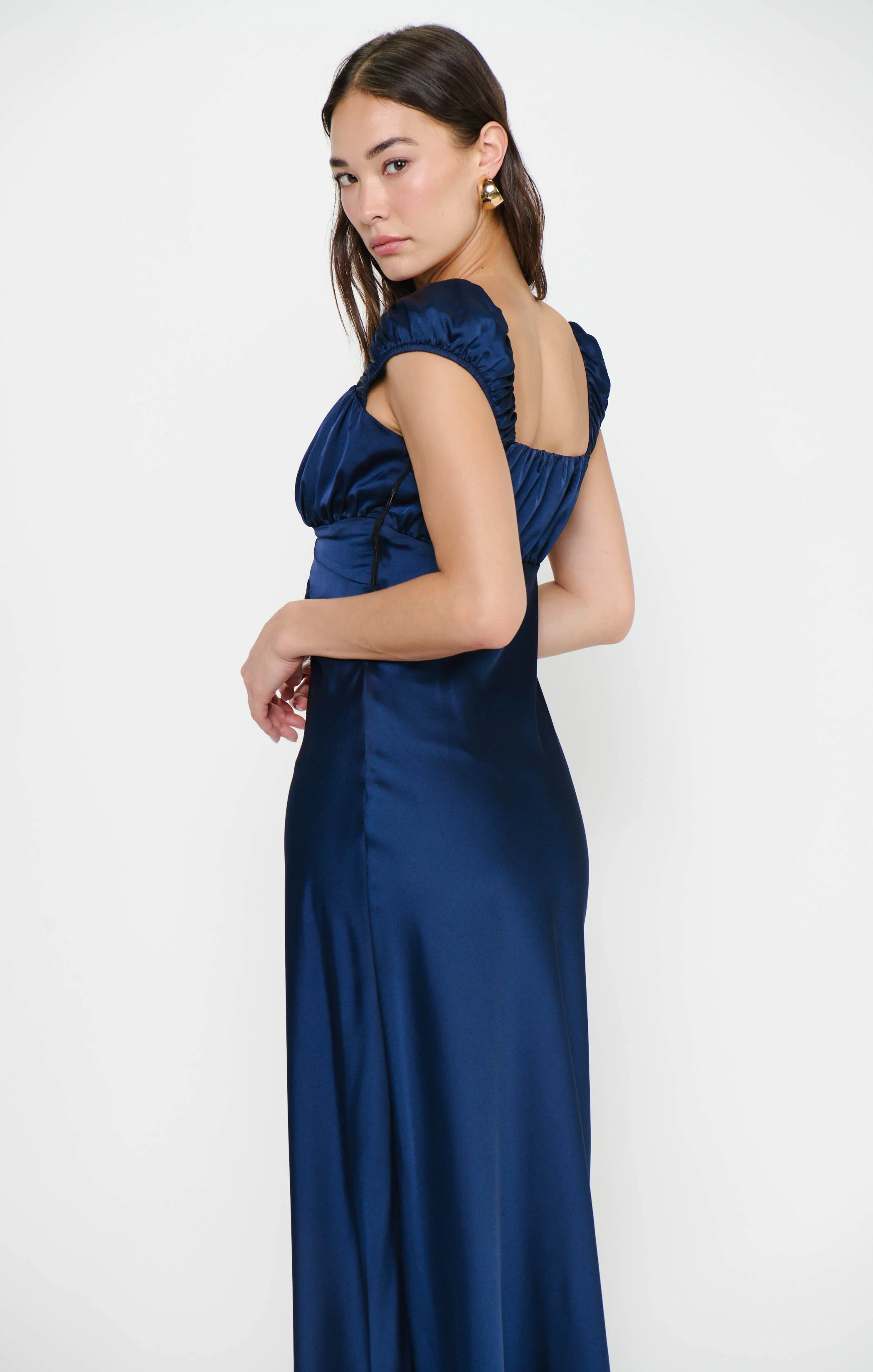 Veronica Maxi Dress ~ Midnight Navy Luxe Satin - Image 5