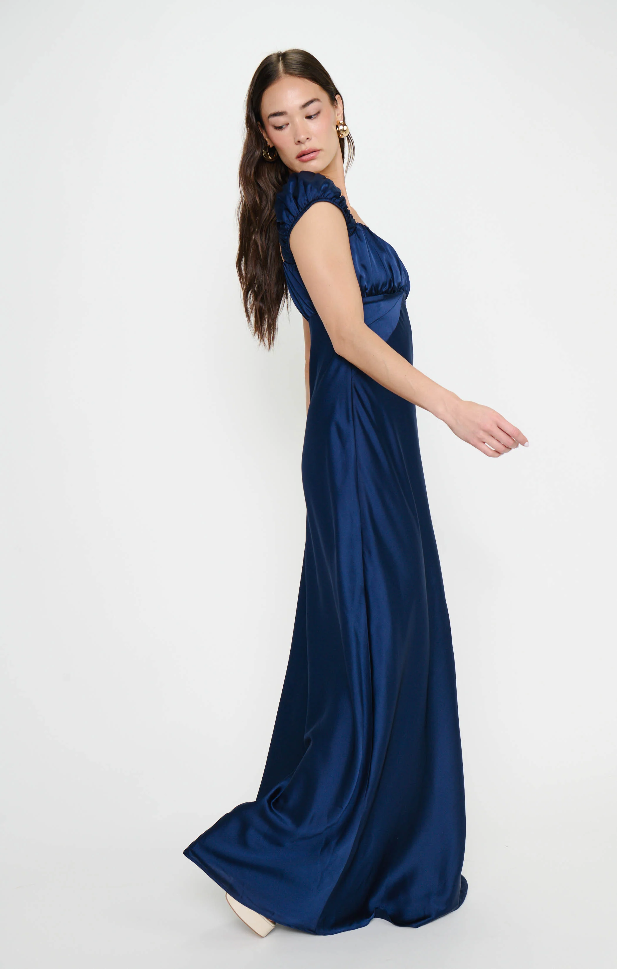 Veronica Maxi Dress ~ Midnight Navy Luxe Satin - Image 6