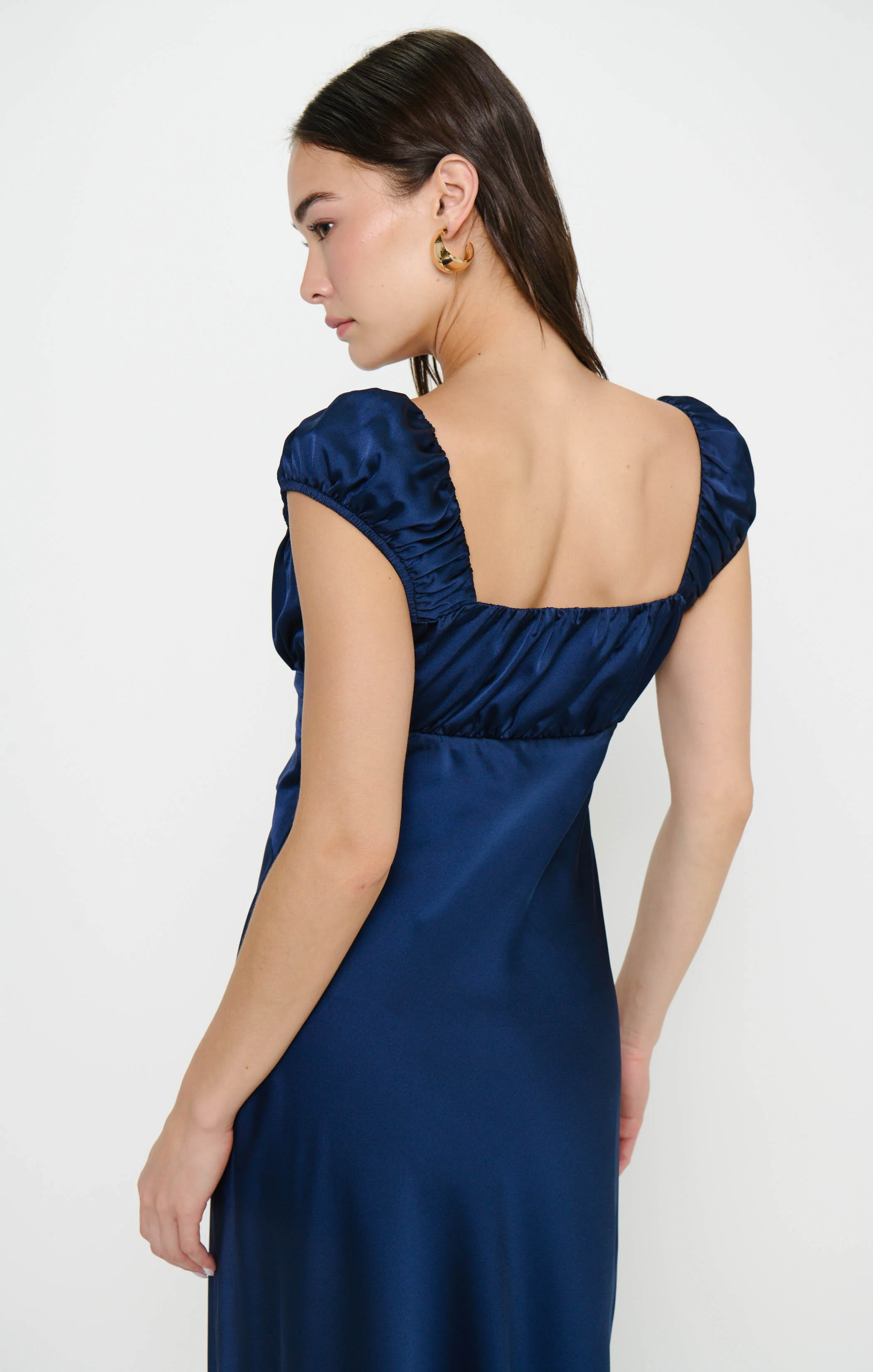 Veronica Maxi Dress ~ Midnight Navy Luxe Satin - Image 7