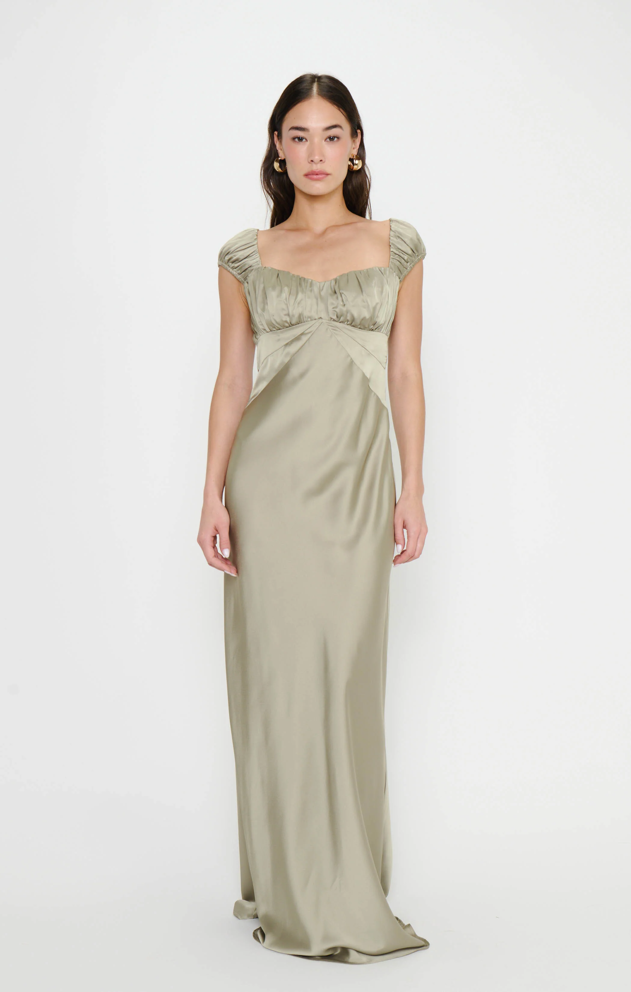 Veronica Maxi Dress ~ Moss Green Luxe Satin - Image 6