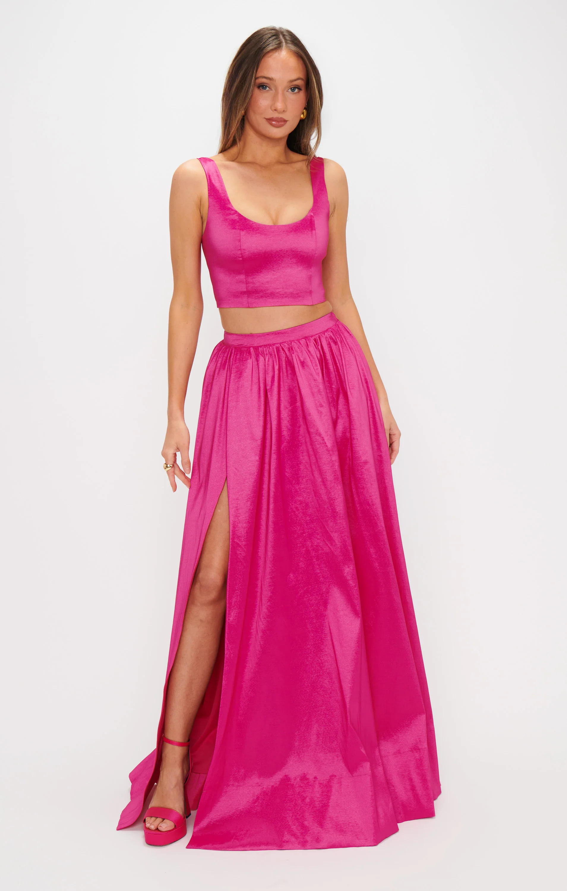 Vivianna Maxi Skirt ~ Dragonfruit Taffeta - Image 3