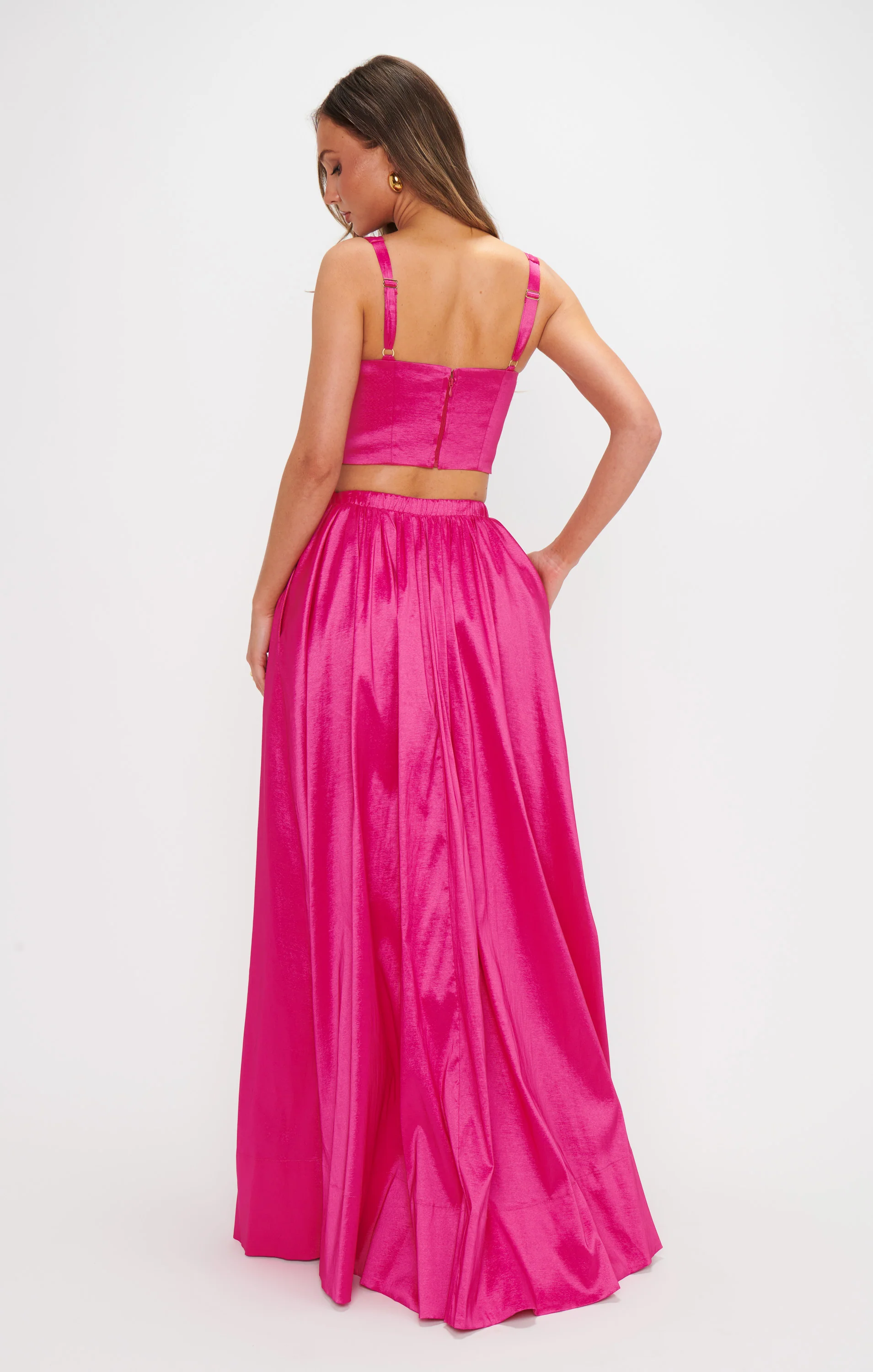 Vivianna Maxi Skirt ~ Dragonfruit Taffeta - Image 7
