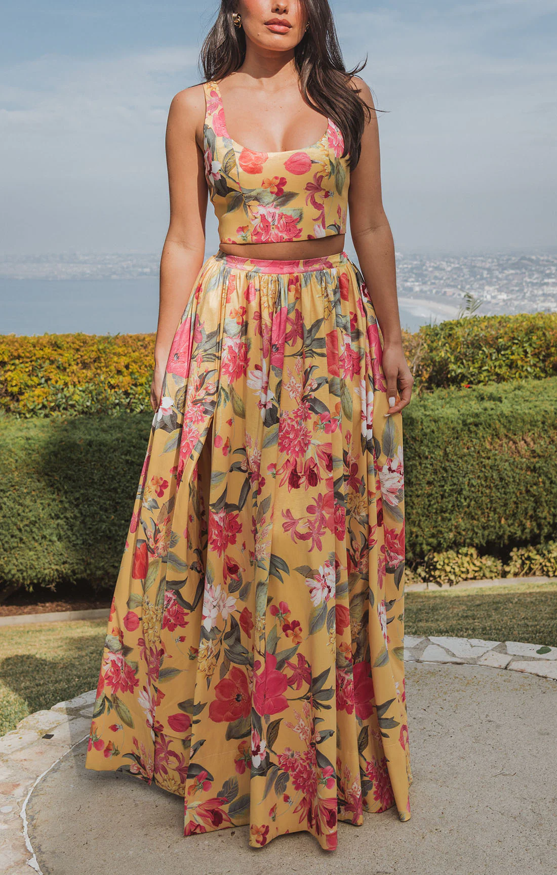 Vivianna Maxi Skirt ~ Mimosa Floral Taffeta - Image 3