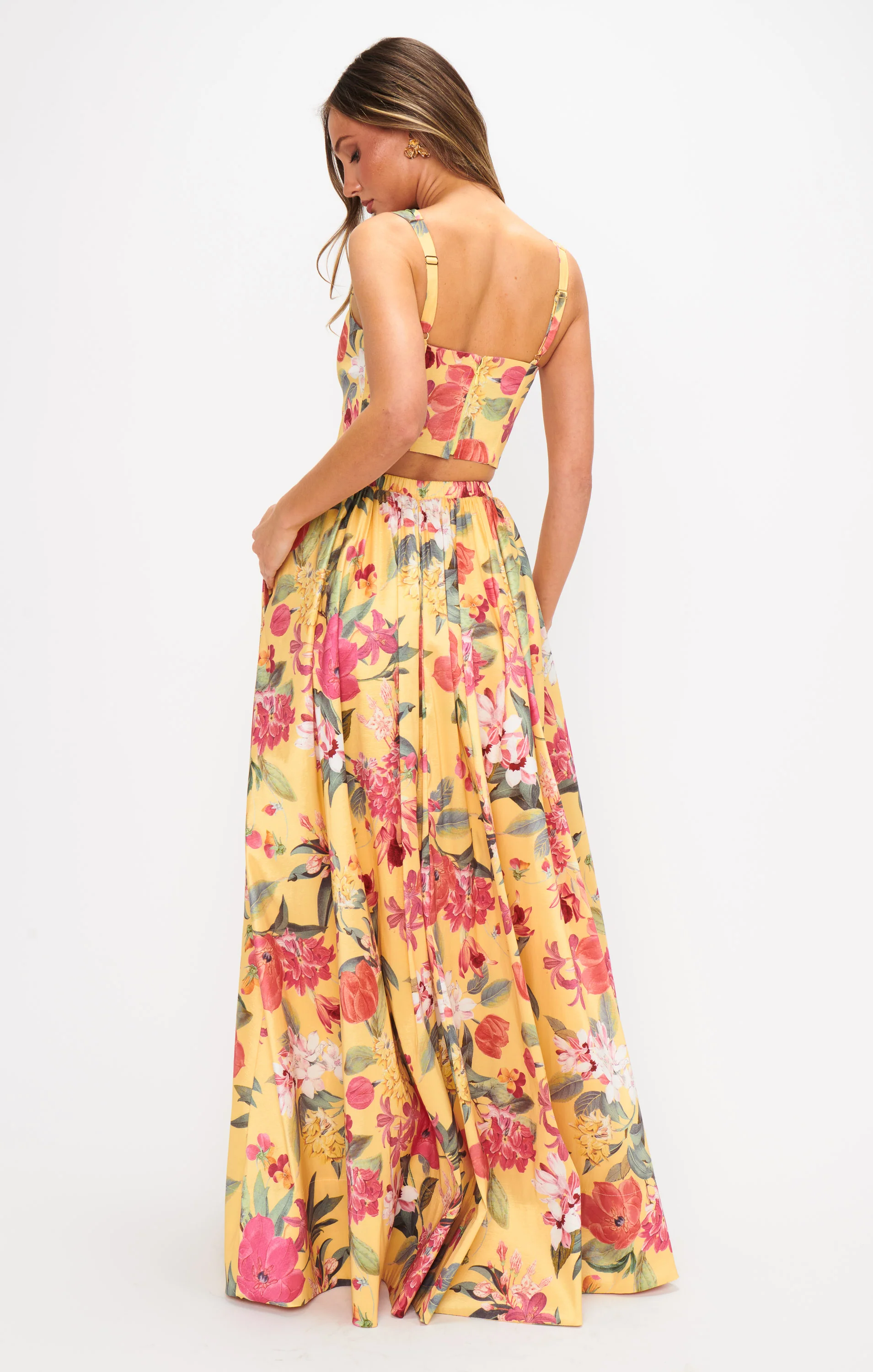 Vivianna Maxi Skirt ~ Mimosa Floral Taffeta - Image 4