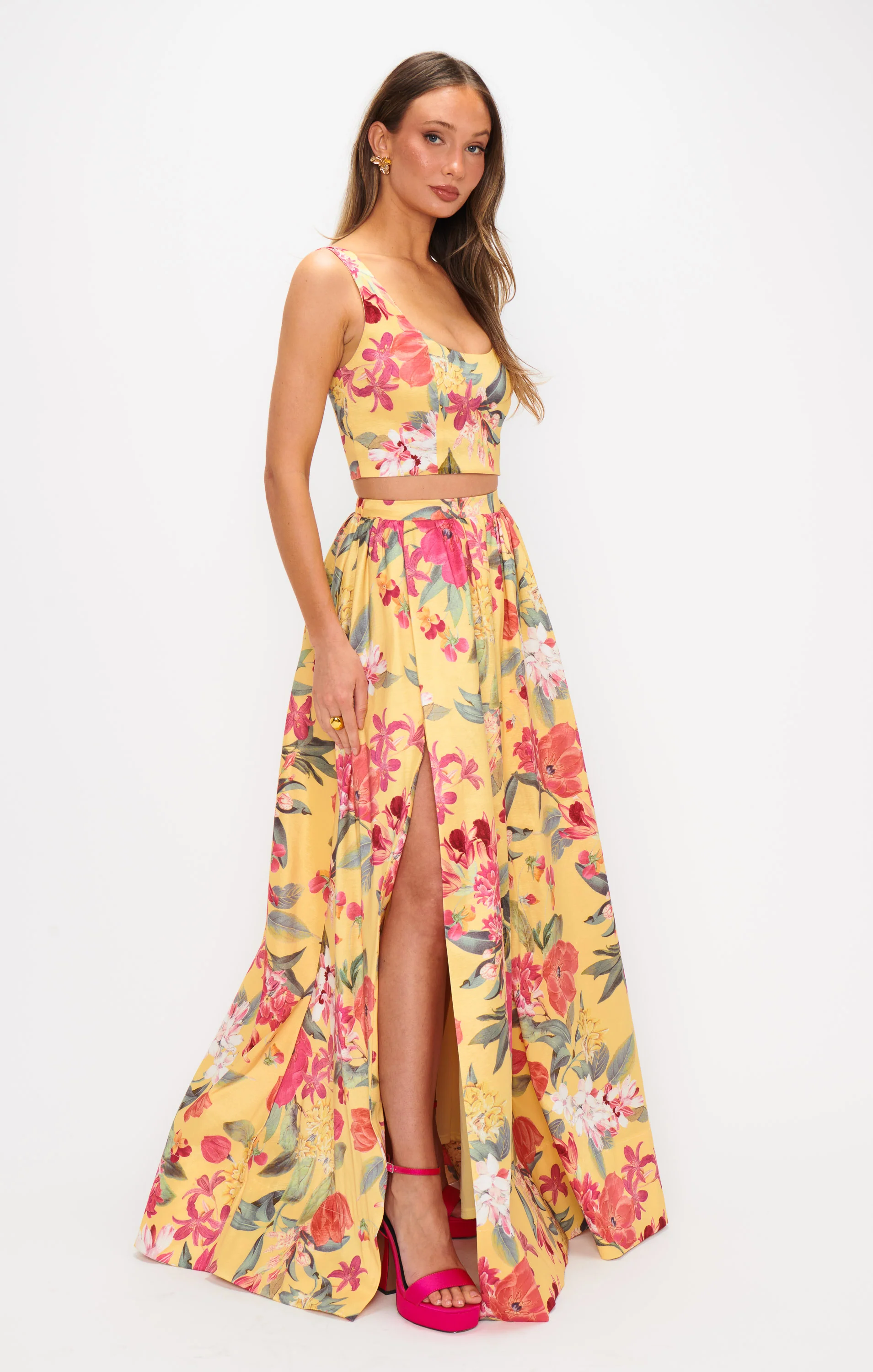 Vivianna Maxi Skirt ~ Mimosa Floral Taffeta - Image 5