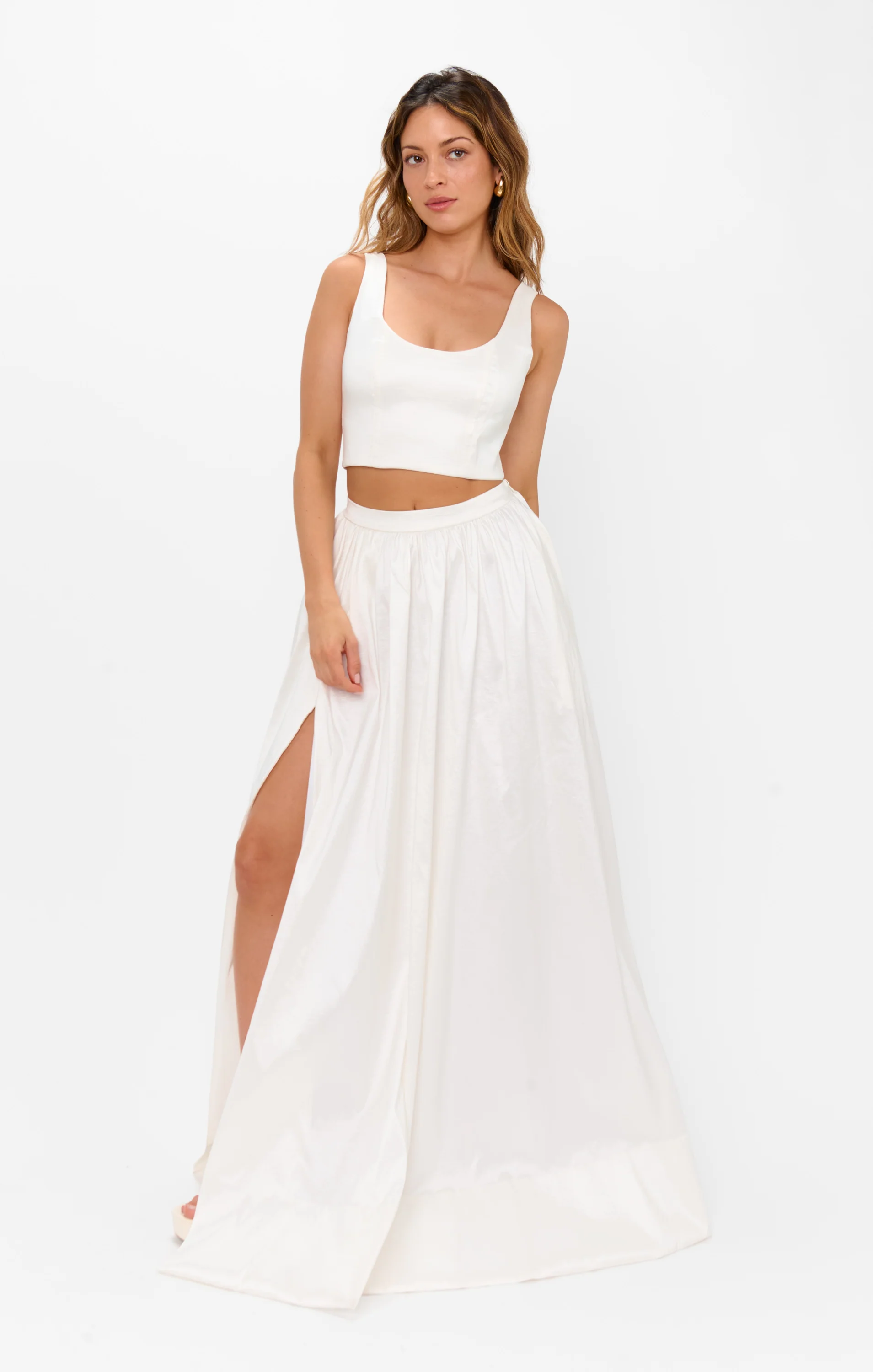 Vivianna Maxi Skirt ~ White Taffeta - Image 4