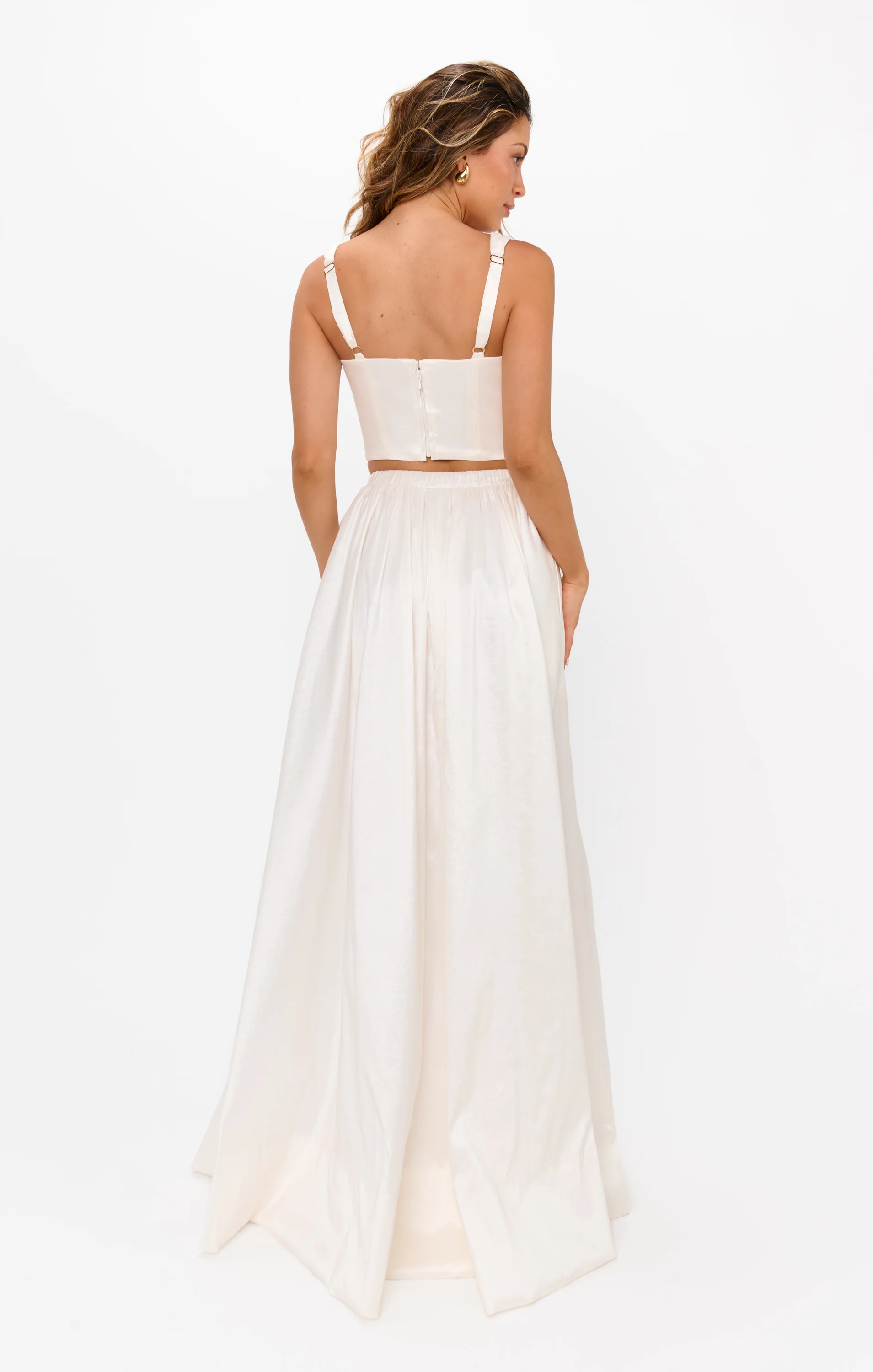 Vivianna Maxi Skirt ~ White Taffeta - Image 7