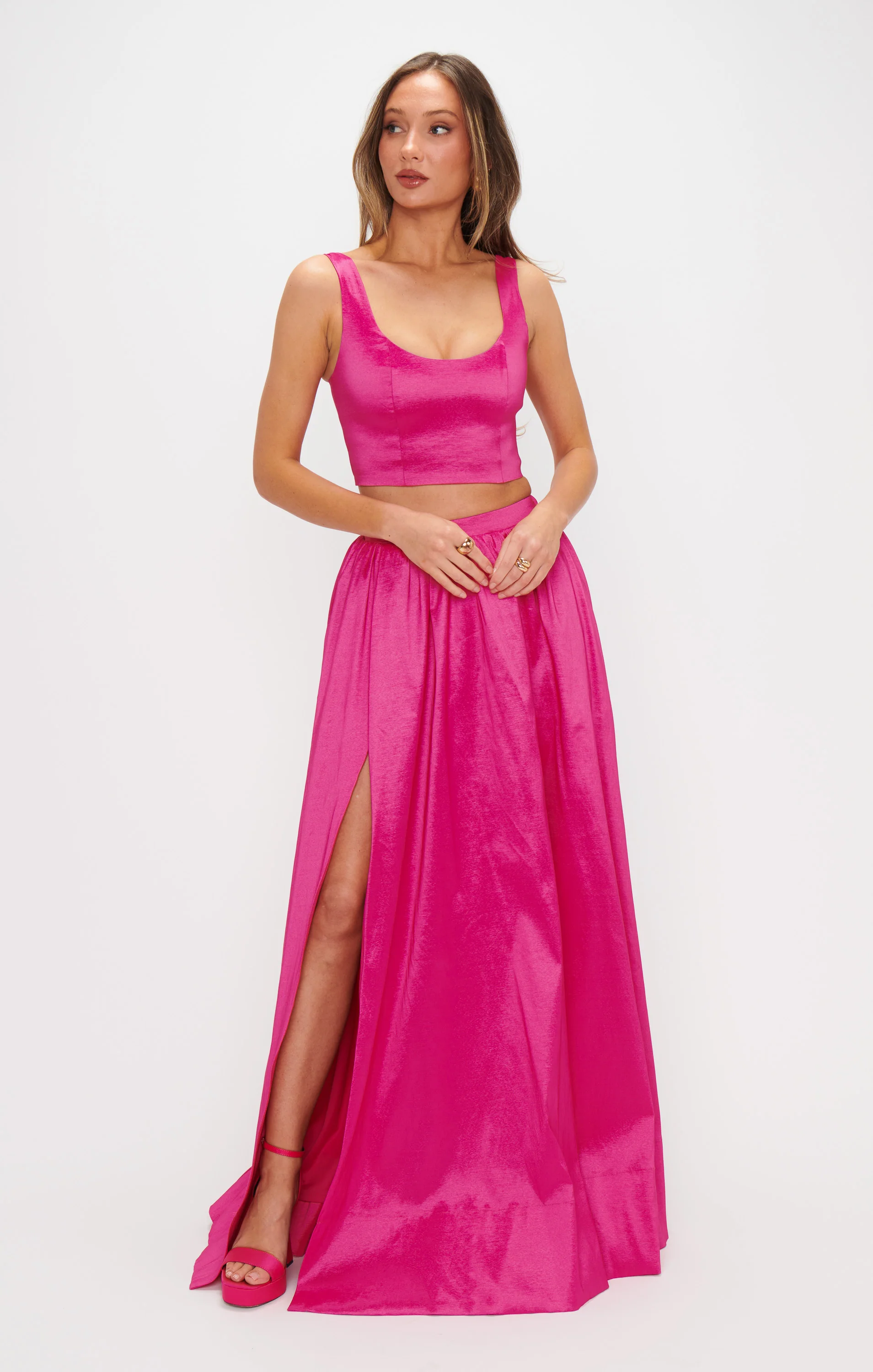 Vivianna Top ~ Dragonfruit Taffeta - Image 2