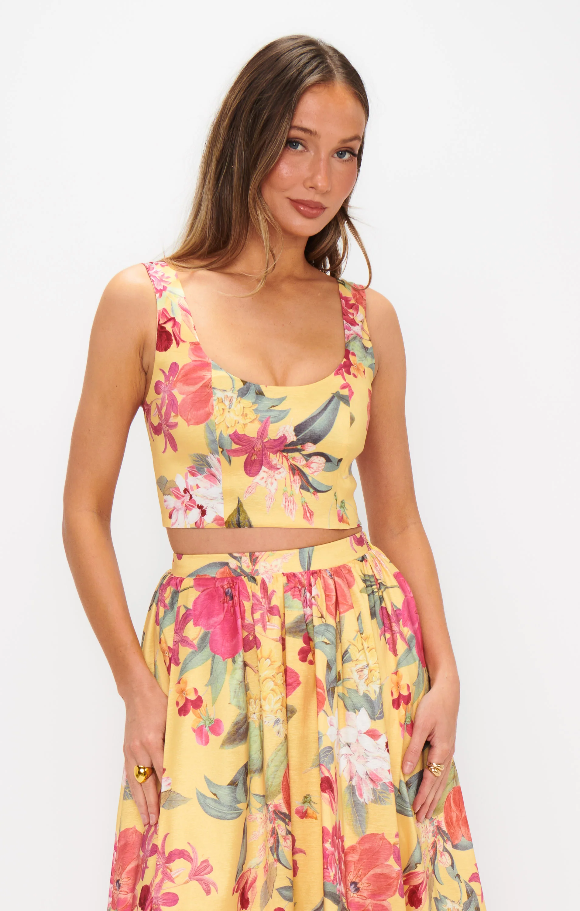 Vivianna Top ~ Mimosa Floral Taffeta - Image 5