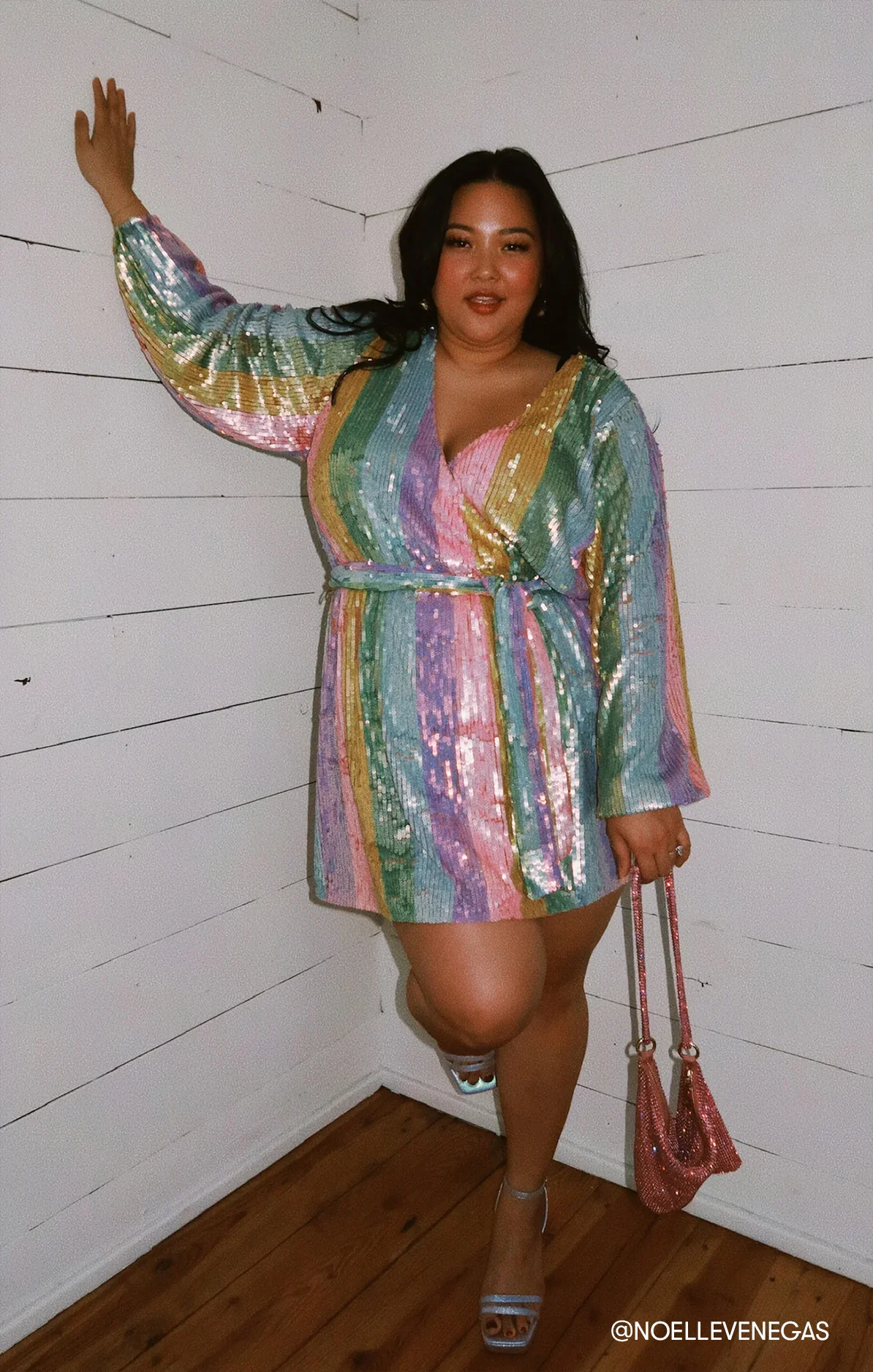 Wear Me Out Dress ~ Rainbow Stripe Sequins - Image 4