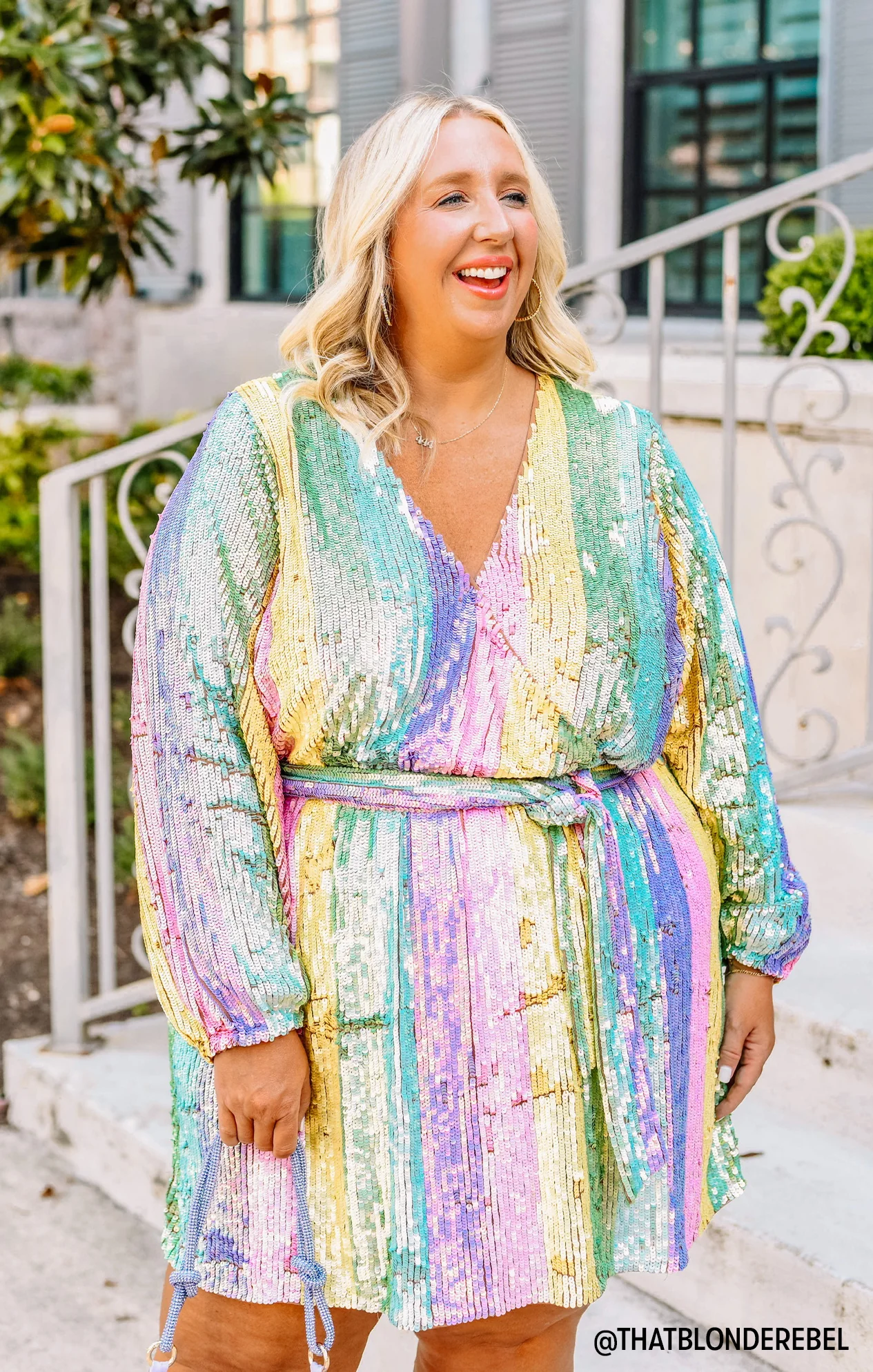 Wear Me Out Dress ~ Rainbow Stripe Sequins - Image 6