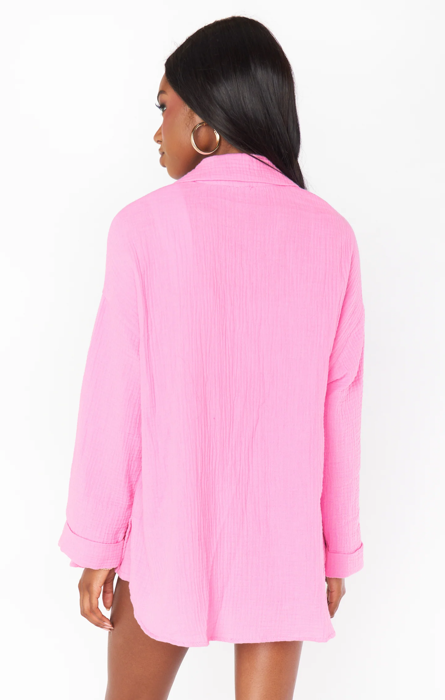 Weekday Button Up ~ Bubblegum Gauze - Image 6