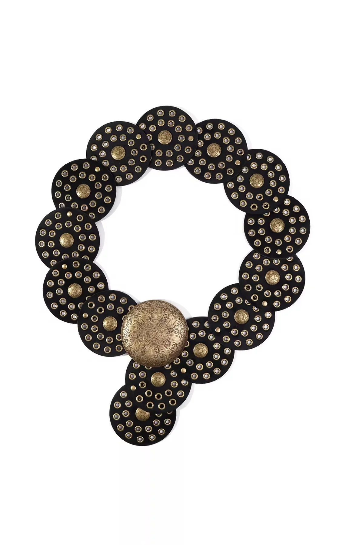 Western Studded Belt ~ Black/Gold - Image 3