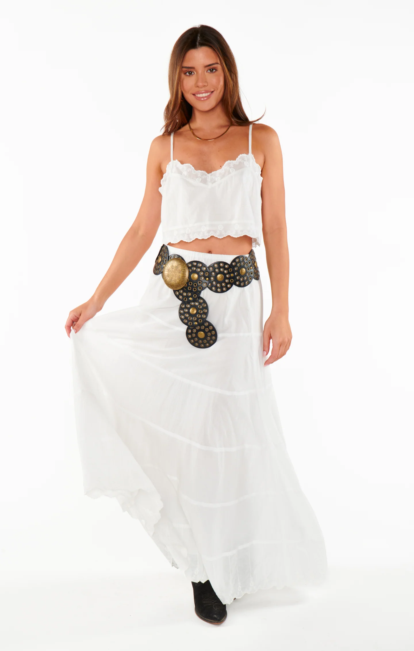Western Studded Belt ~ Black/Gold - Image 5