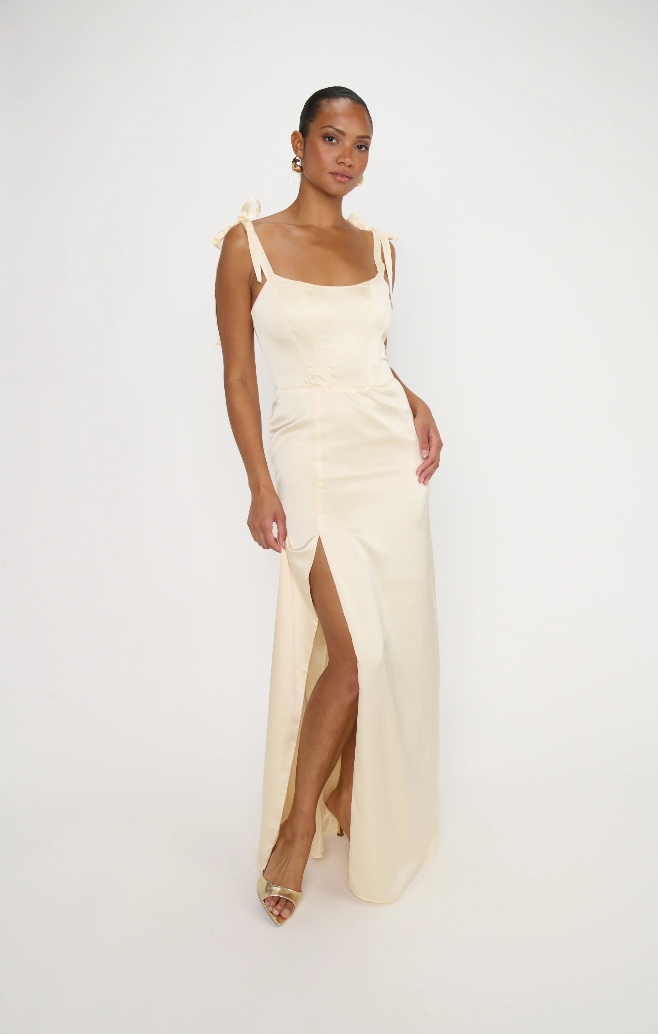 Willow Maxi Dress ~ Buttercream Luxe Satin - Image 3